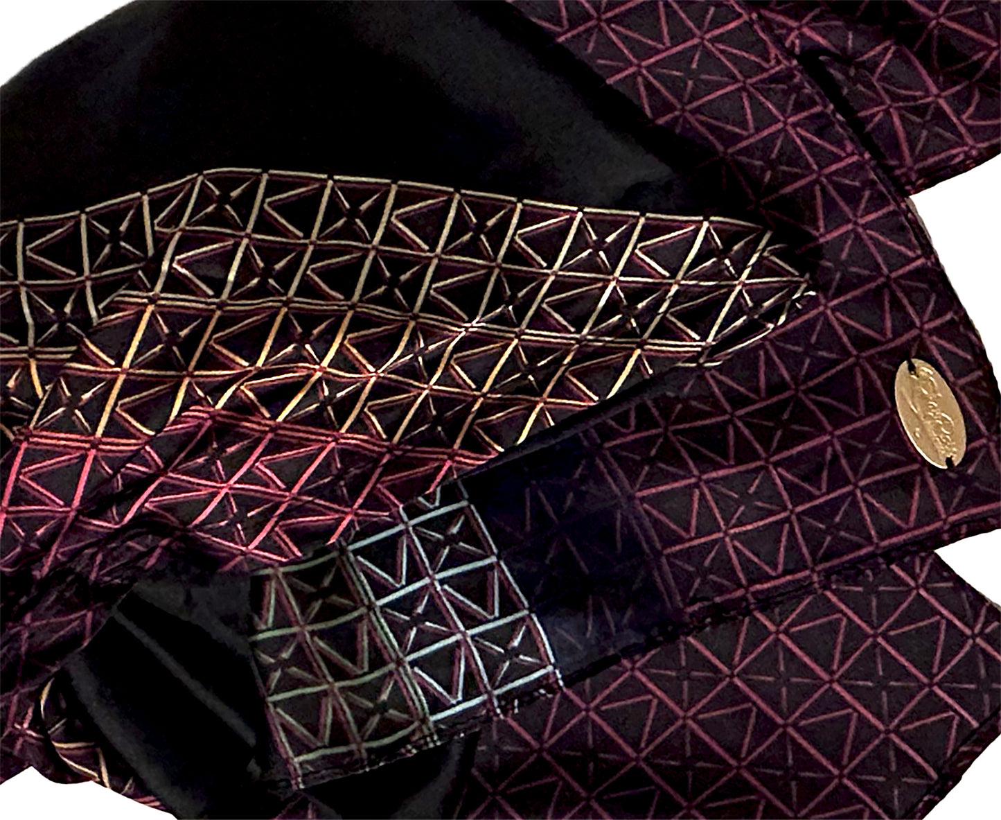Black geometric non slip headscarf silky sparkle
