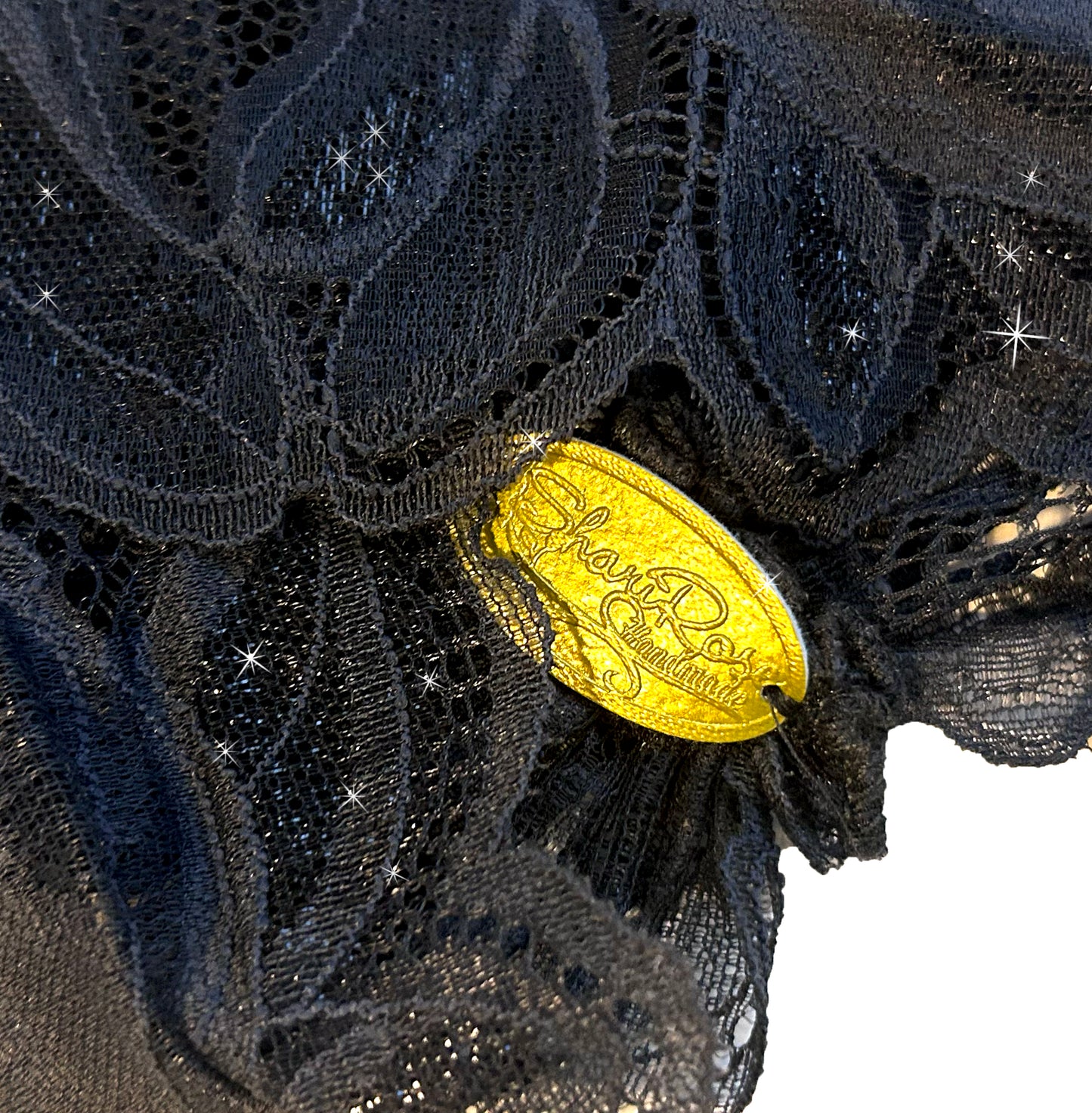 Dark gray sparkly lace headband