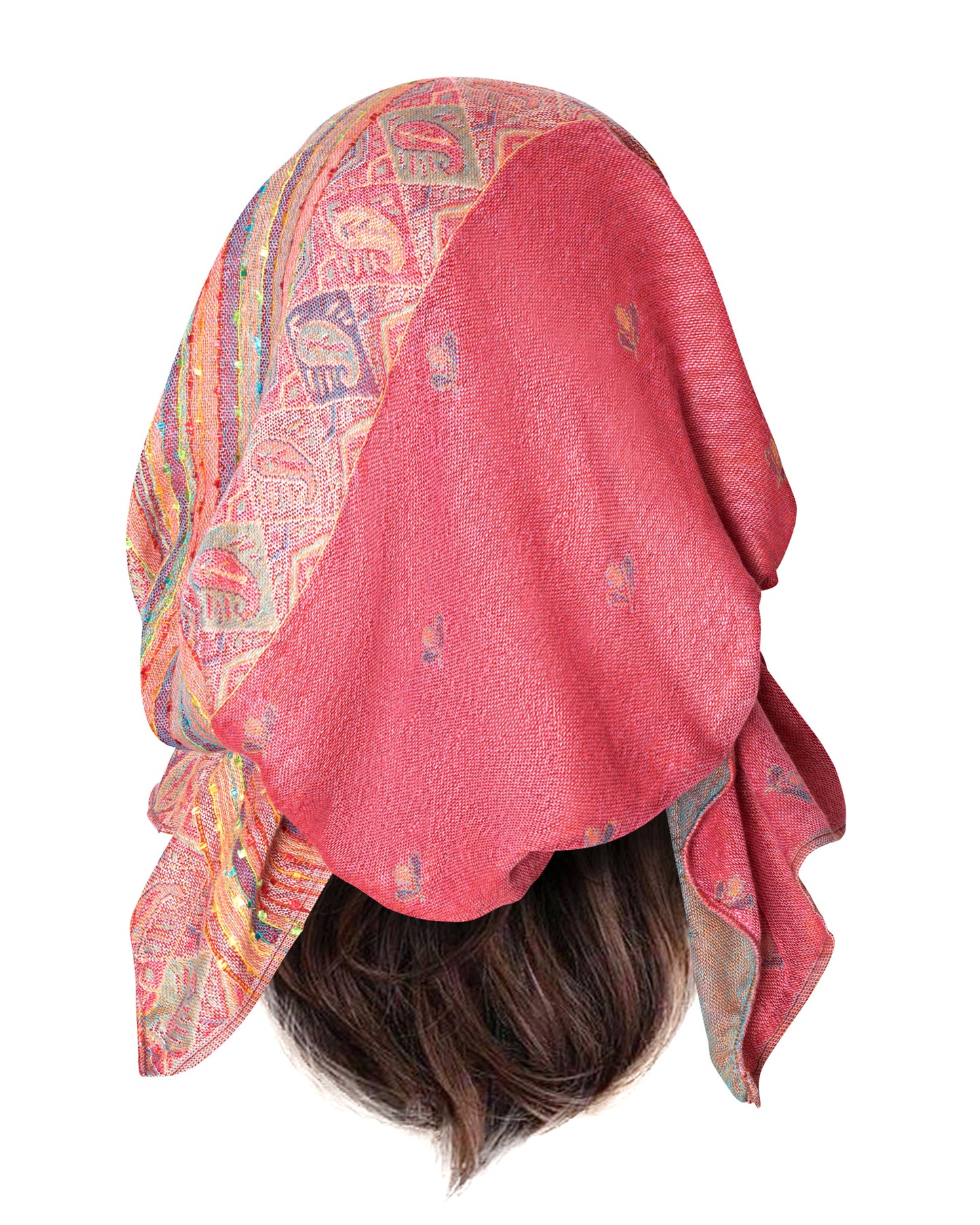 Pink cashmere headscarf