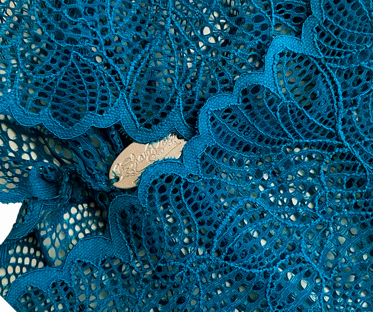 Teal turquoise lace headband
