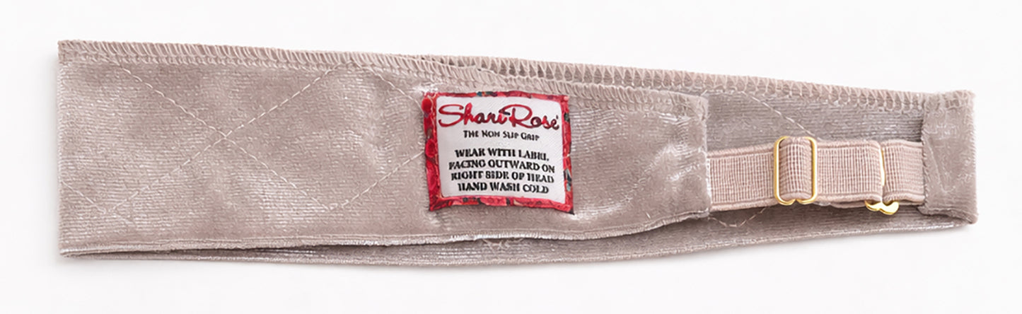 Non-slip beige velour headband for wigs & headscarves