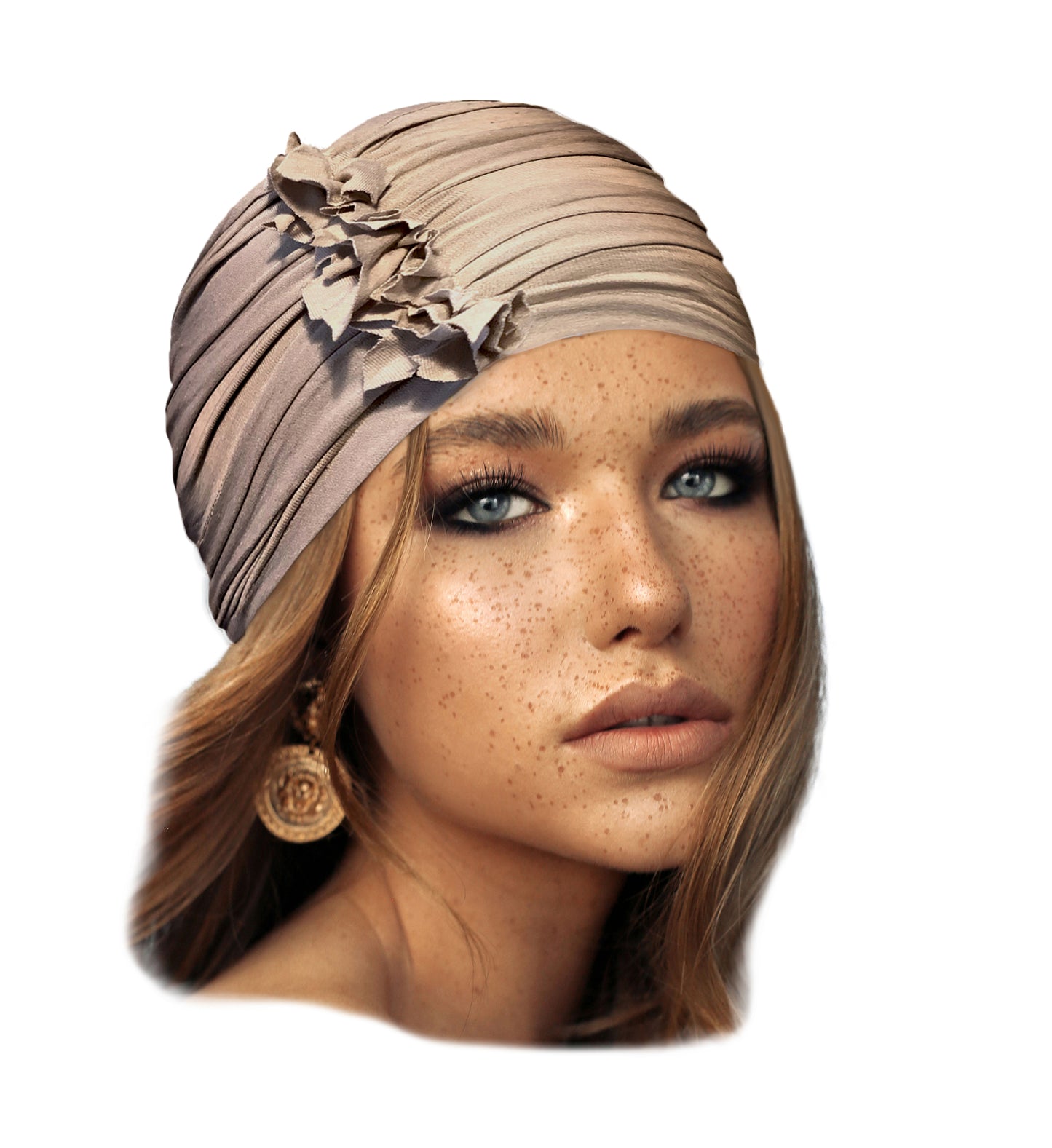 Taupe beige turban headband