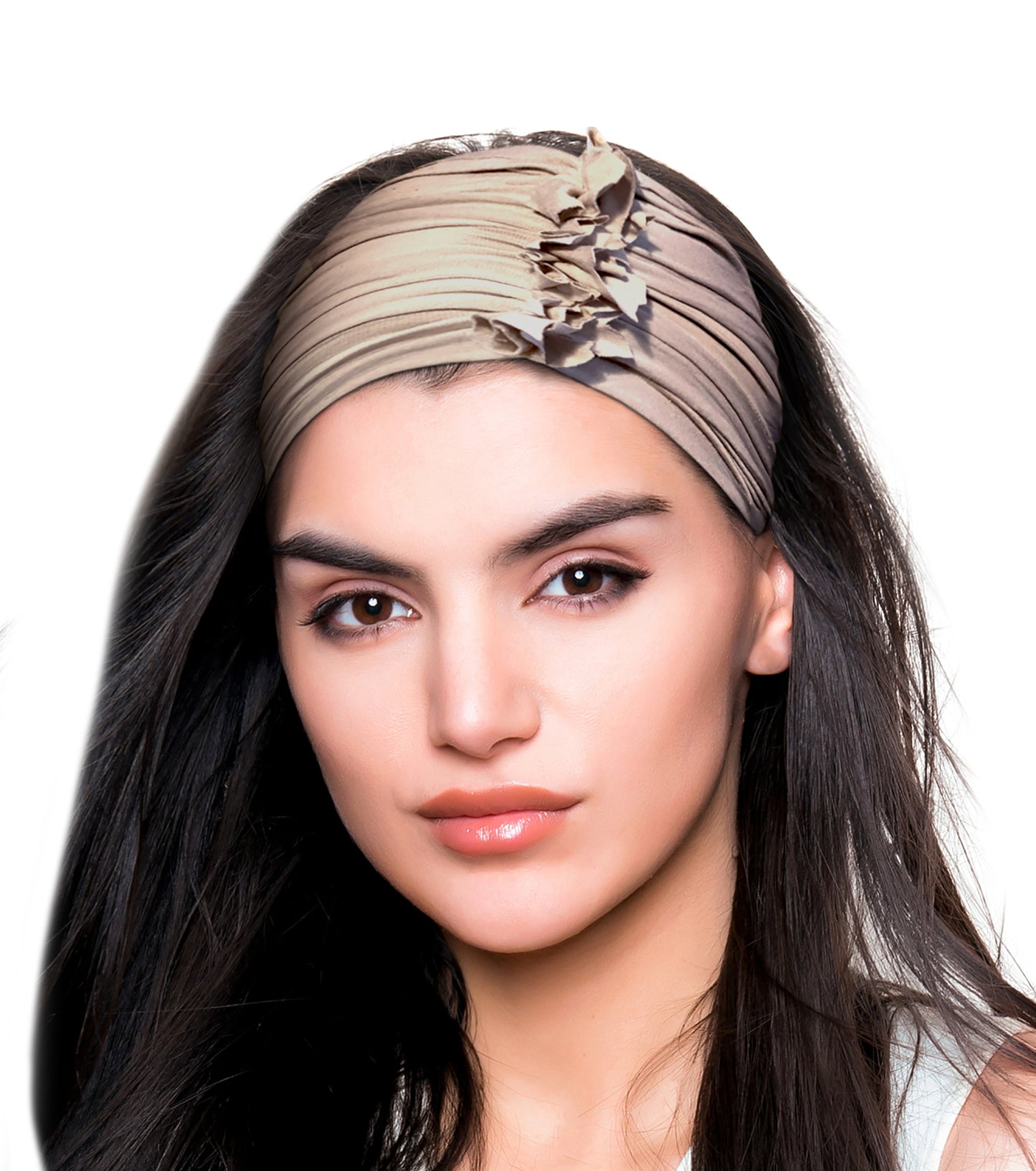Taupe beige turban headband