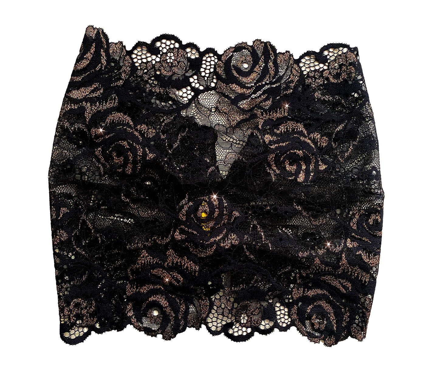 Black gold vintage lace headband