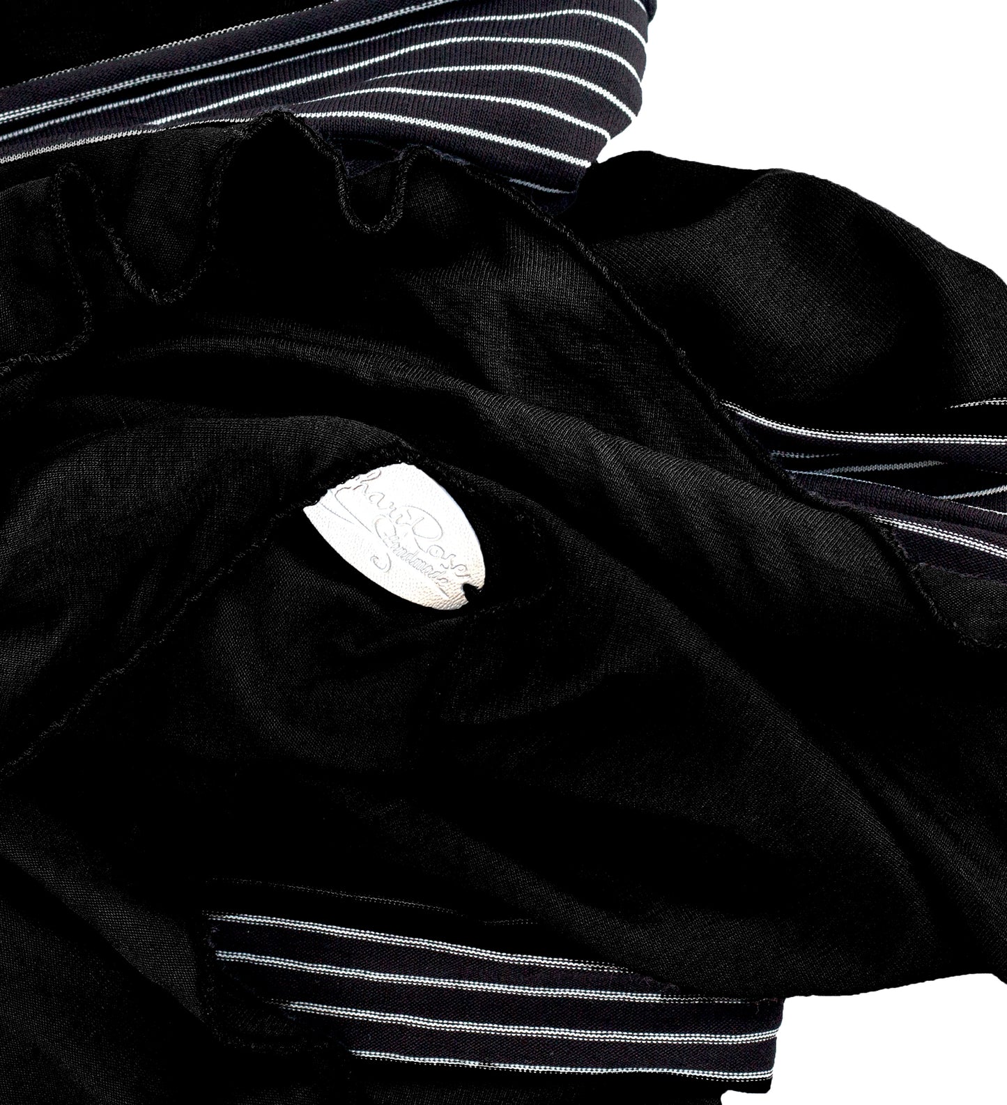 Black headscarf black thin stripe wrap