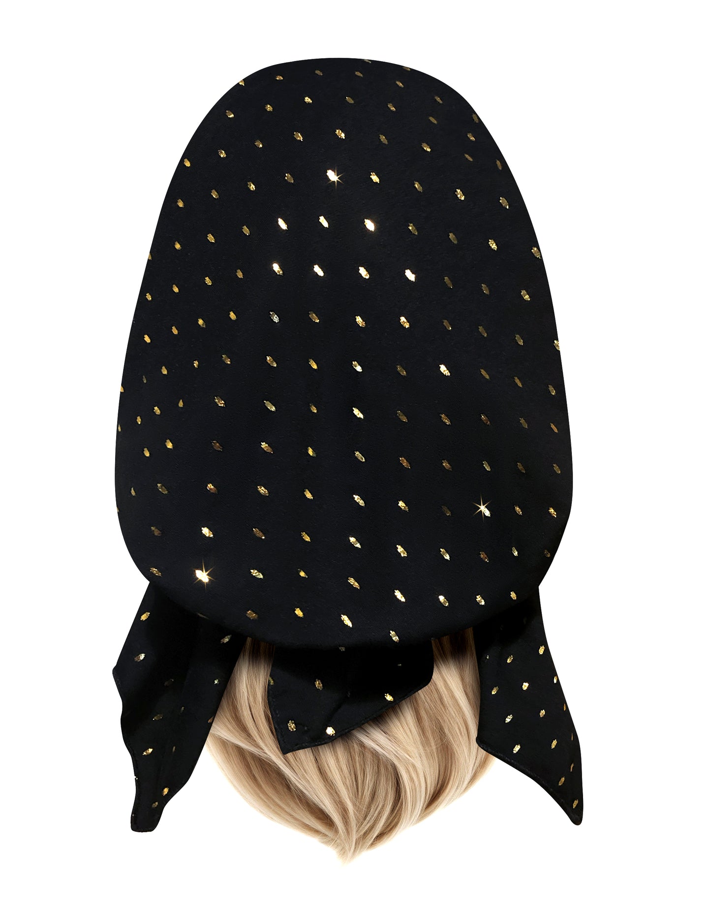 Black gold pre-tied headscarf sparkles