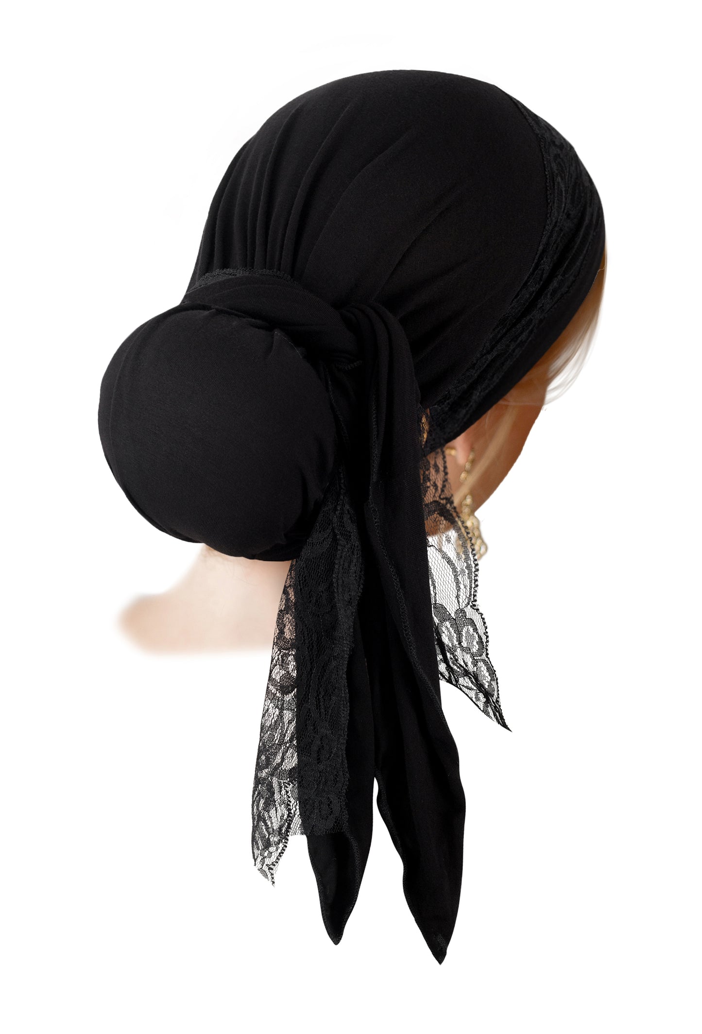 Black Headscarf Black Vintage Lace Wrap Coconut Buckle