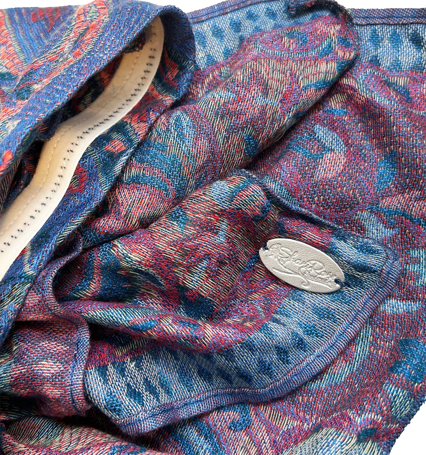 Blue paisley nonslip cashmere headscarf