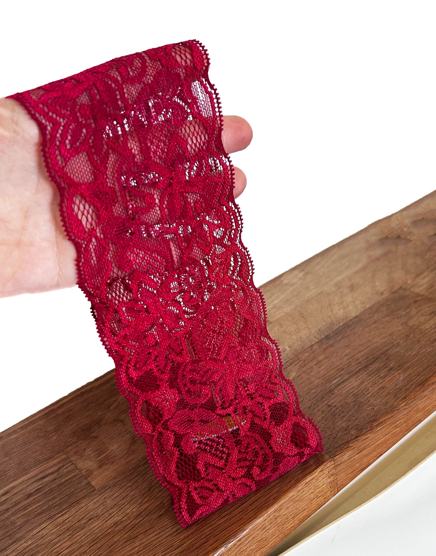 Burgundy red lace floral headband