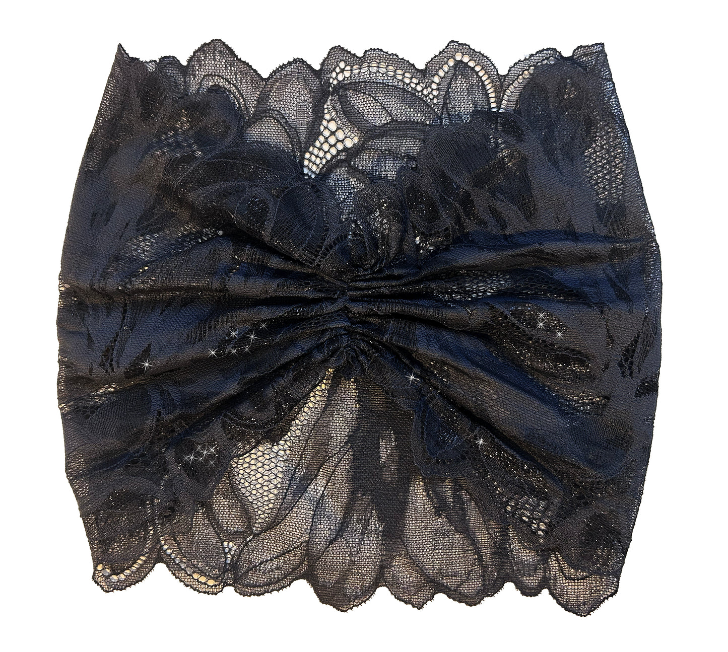 Dark gray sparkly lace headband
