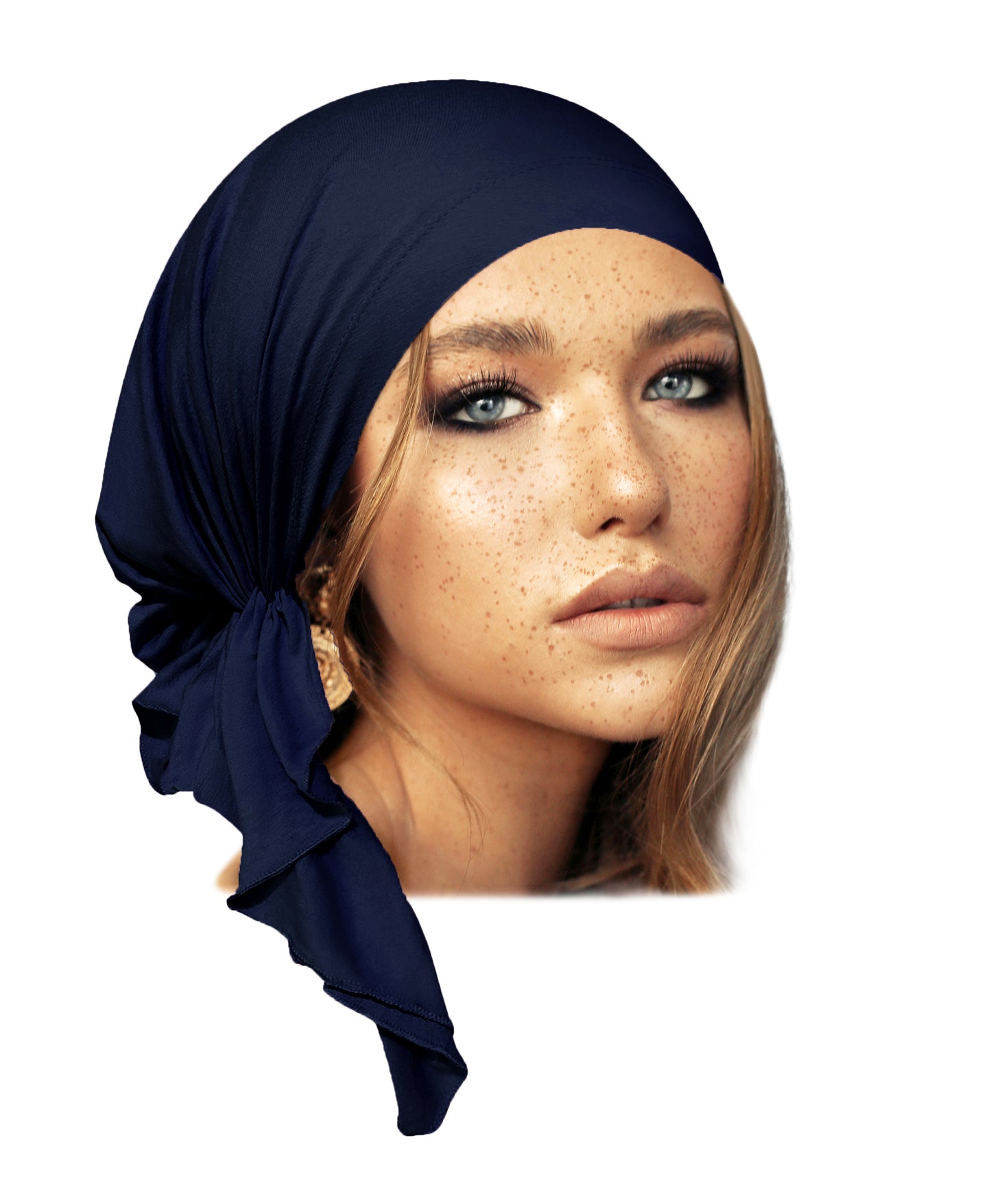Deep navy blue non slip lightweight headscarf
