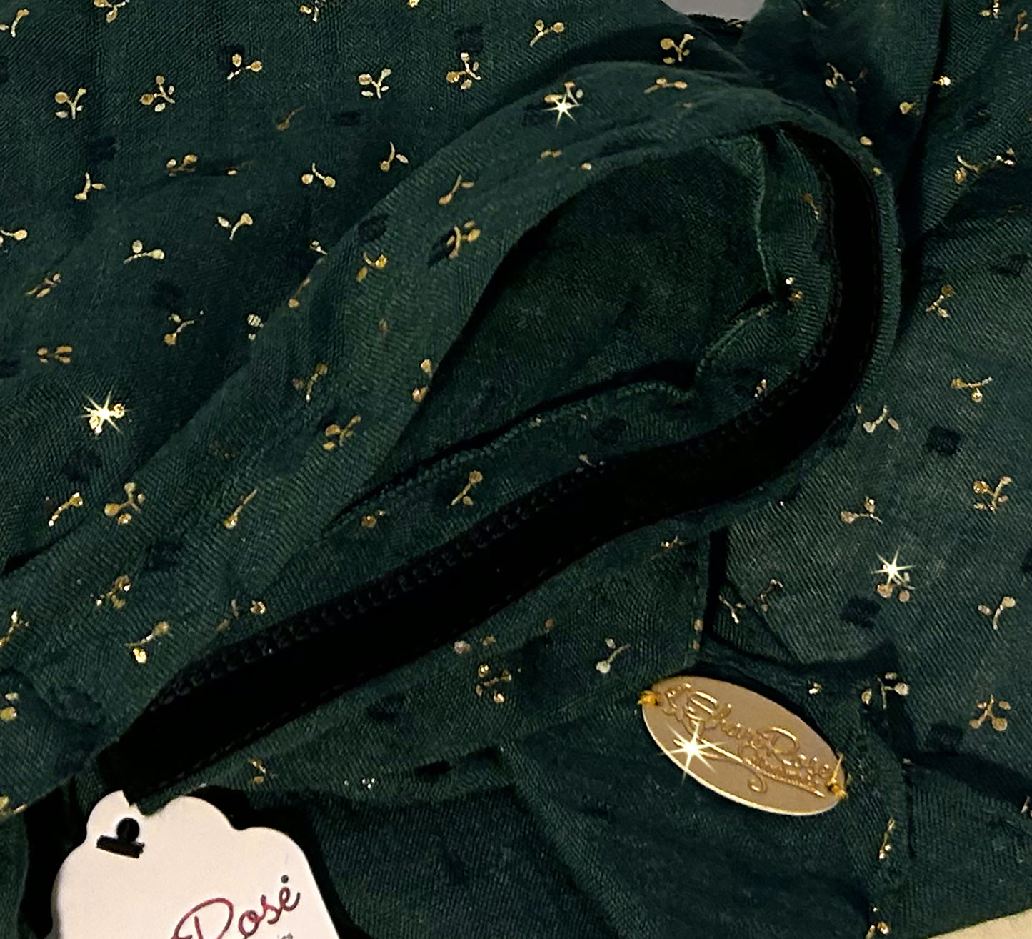 Forest green headscarf gold sparkles