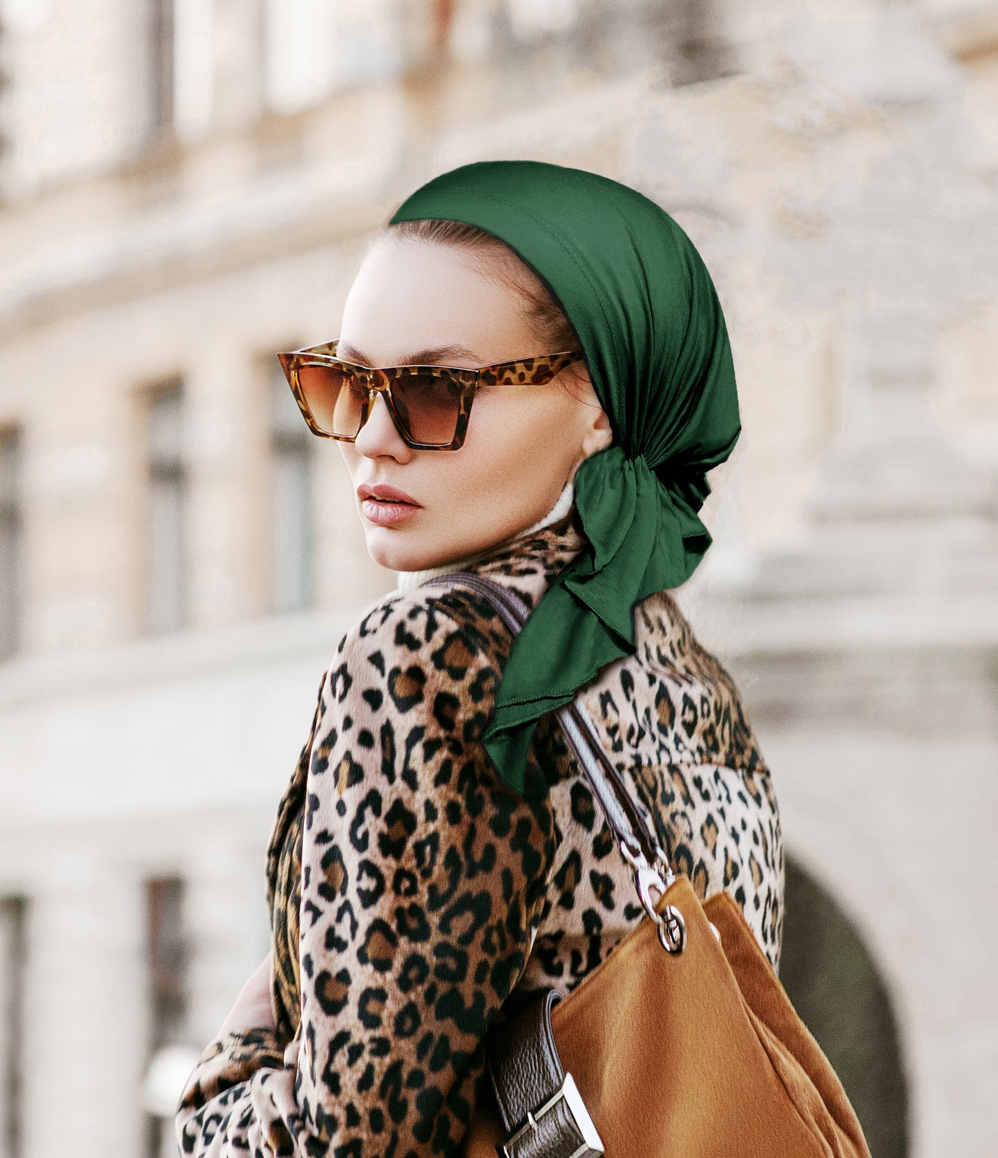 Forest green non slip headscarf