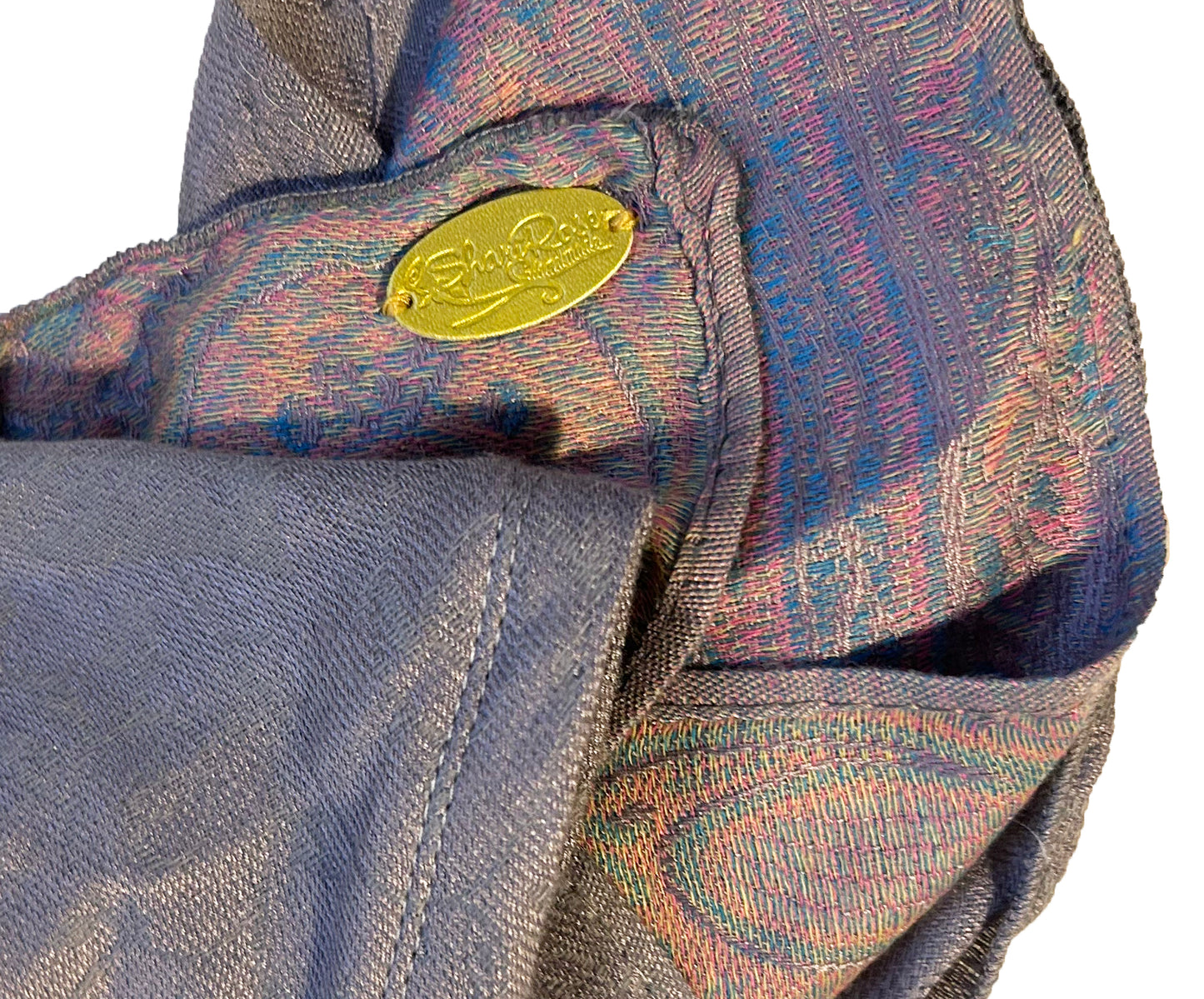 Gray cashmere paisley headscarf