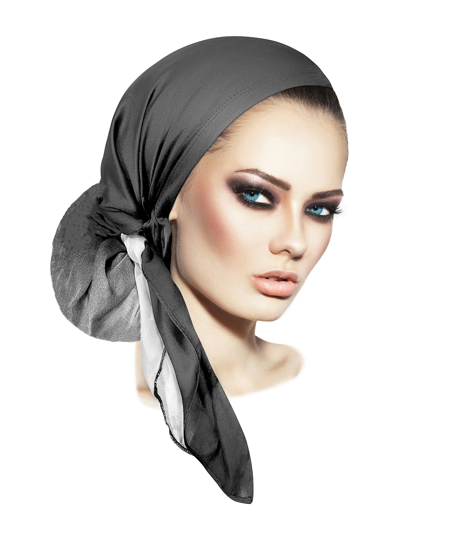 Gray white non slip headscarf