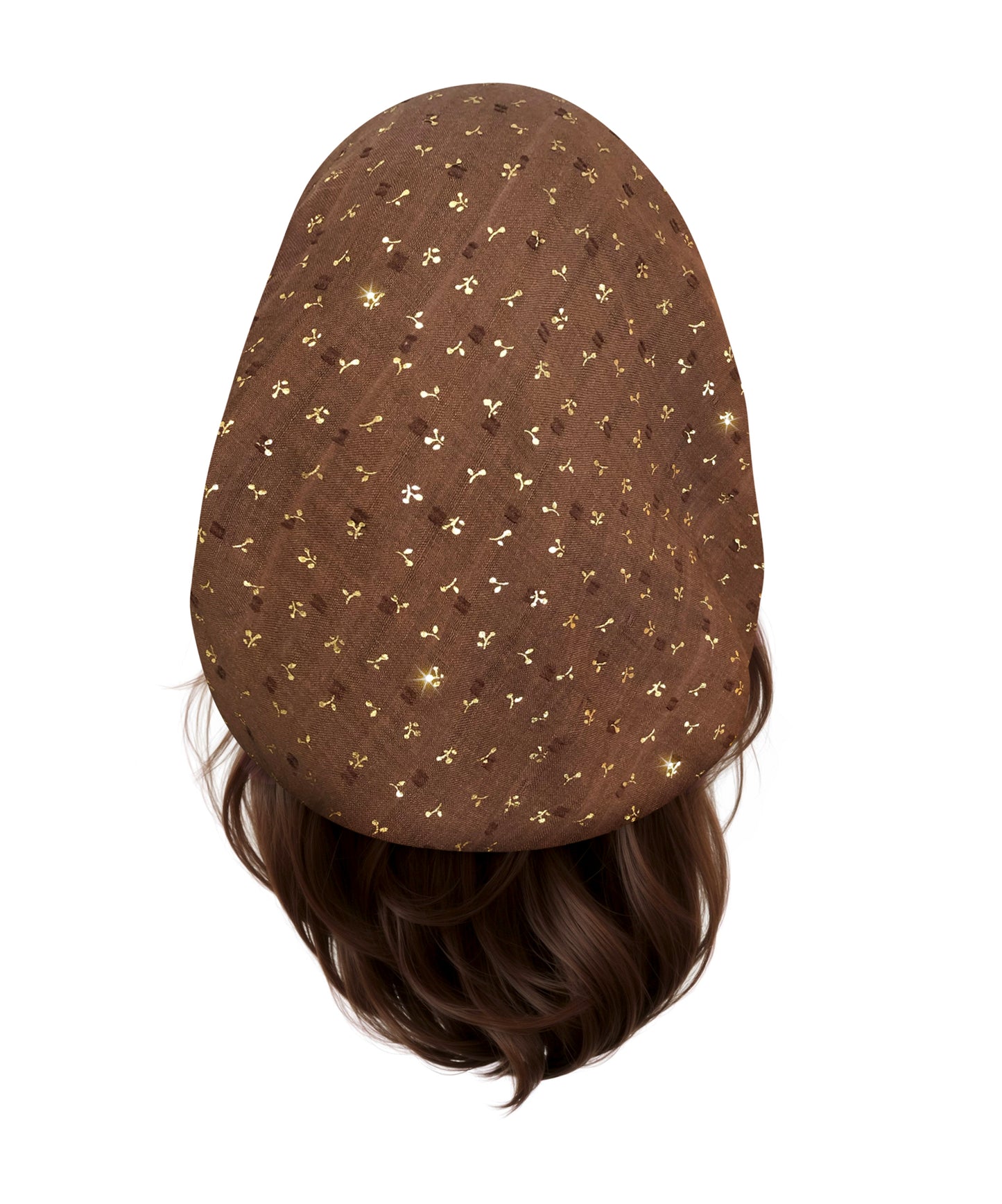 Taupe gold floral headscarf sparkles