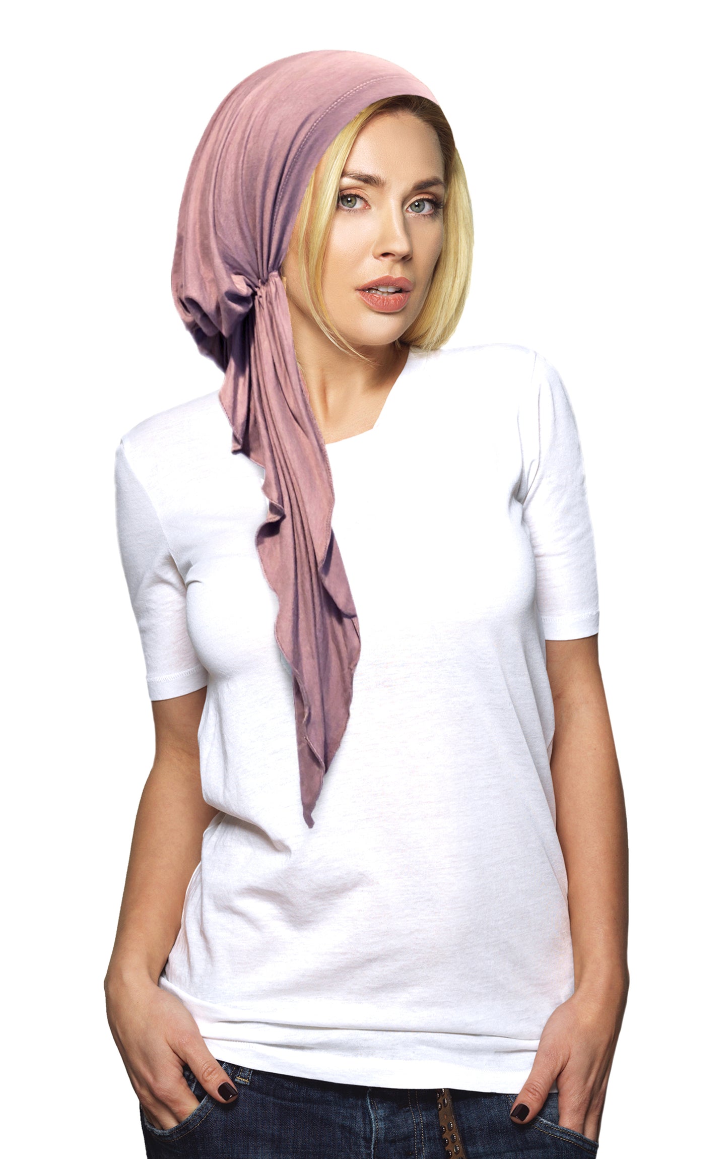 Long lavender soft cotton headscarf