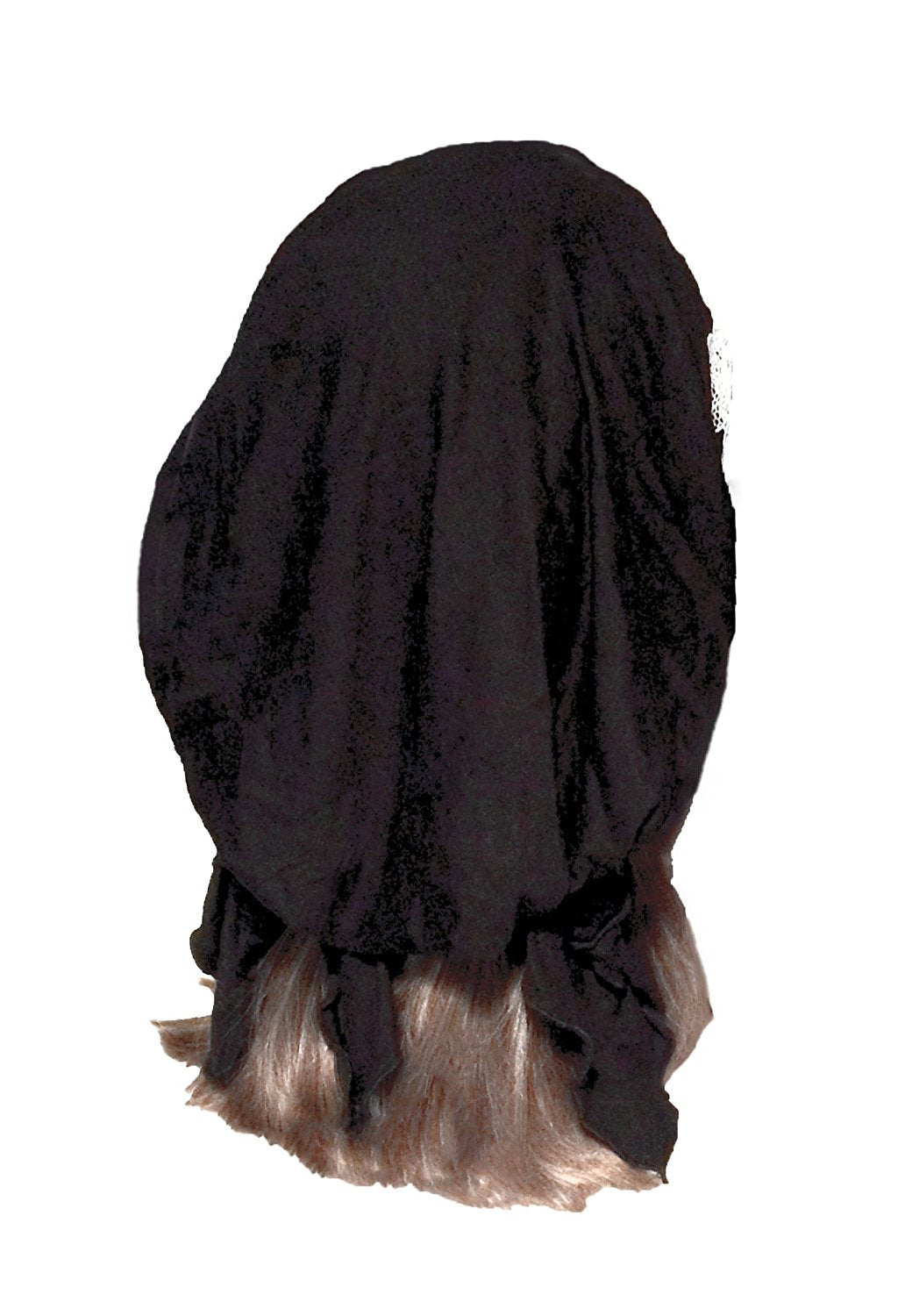 Black headscarf with silver floral applique