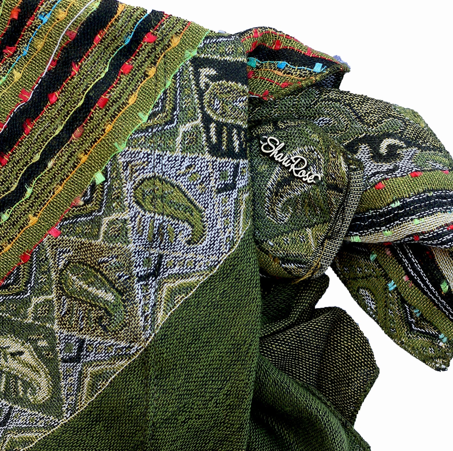 Olive green cashmere headscarf