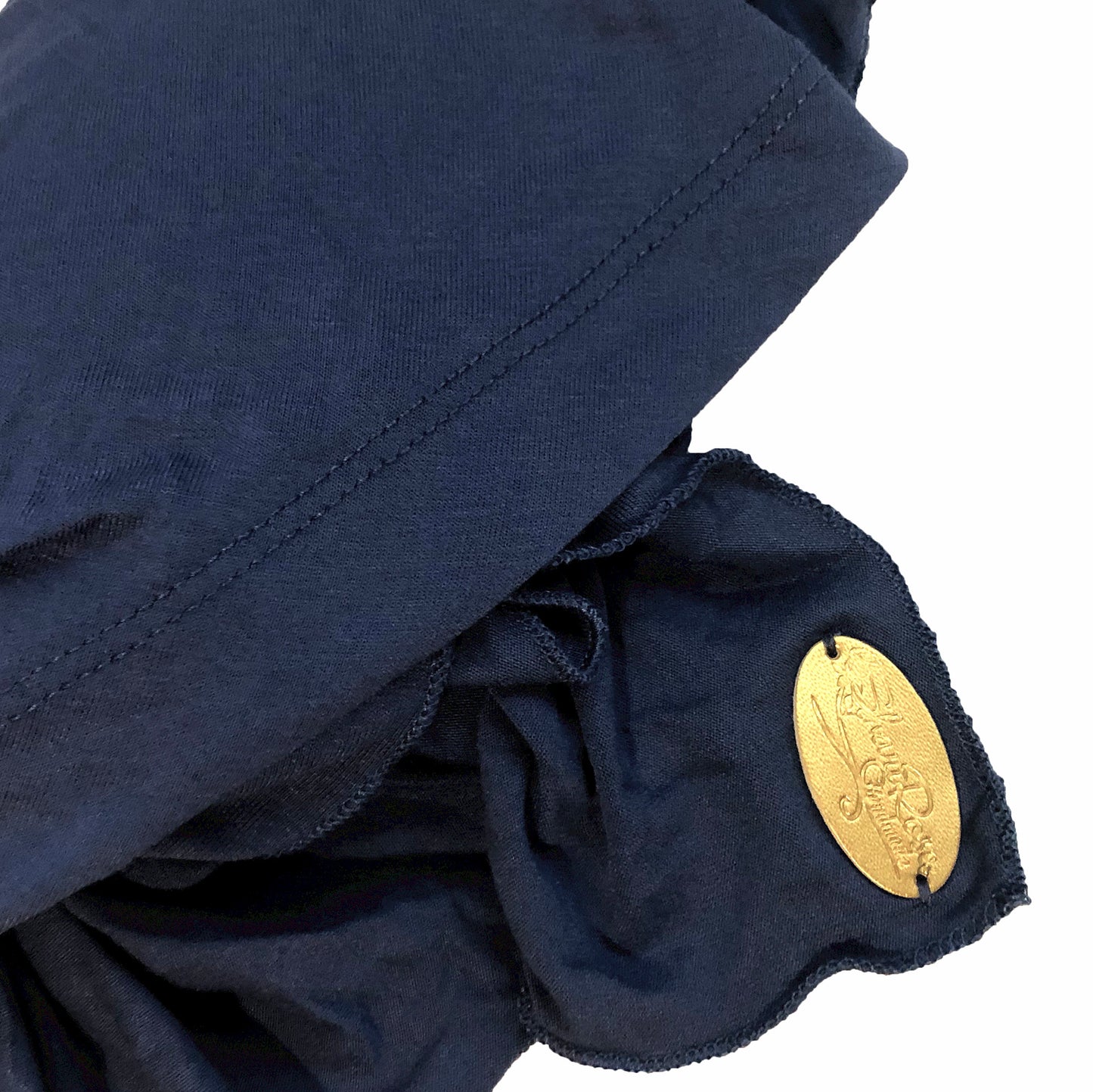 Navy periwinkle blue cotton headscarf