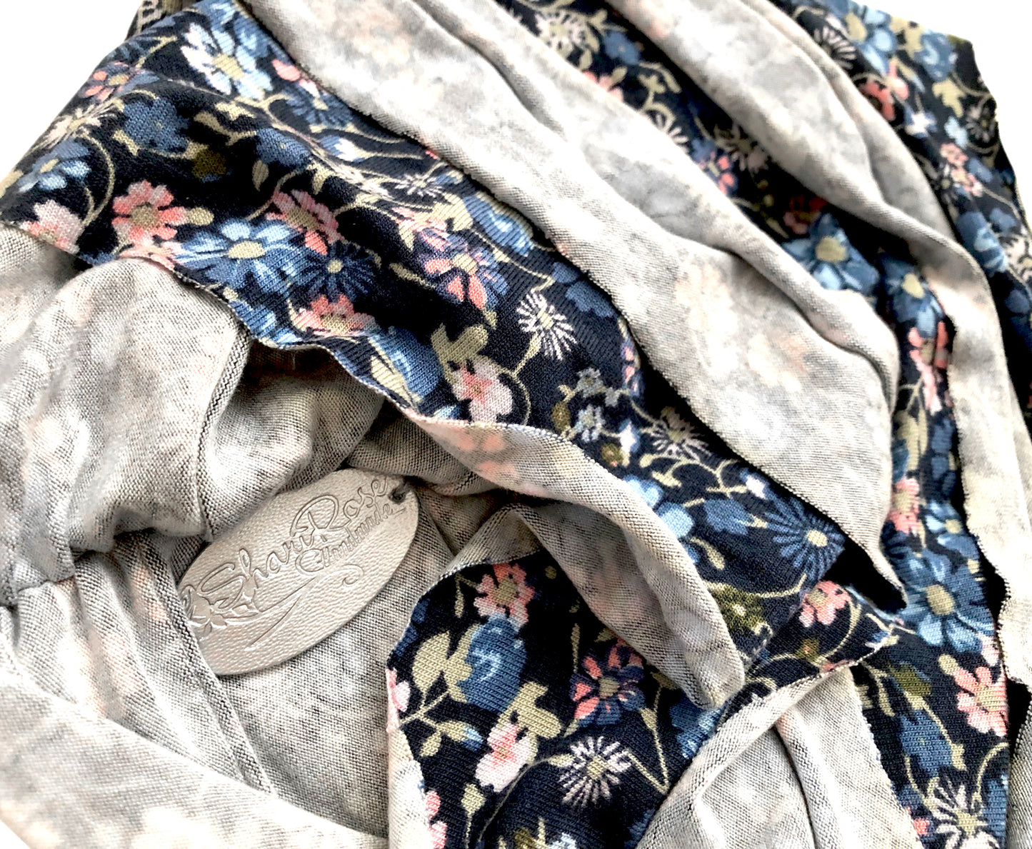 Navy blue floral turban headband
