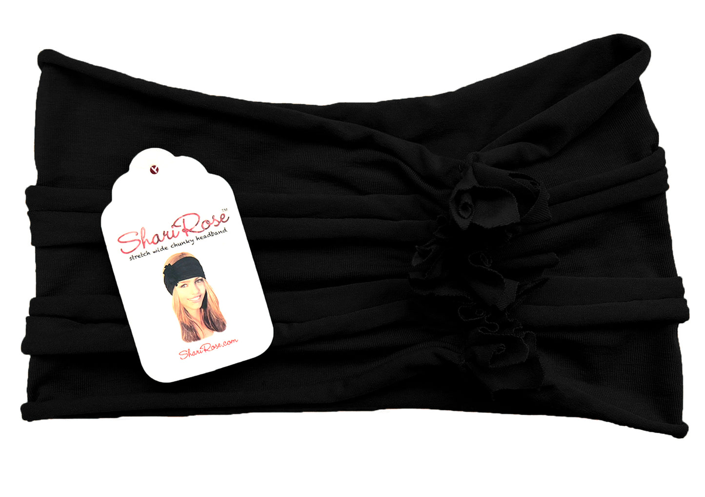 Soft black cotton turban headband