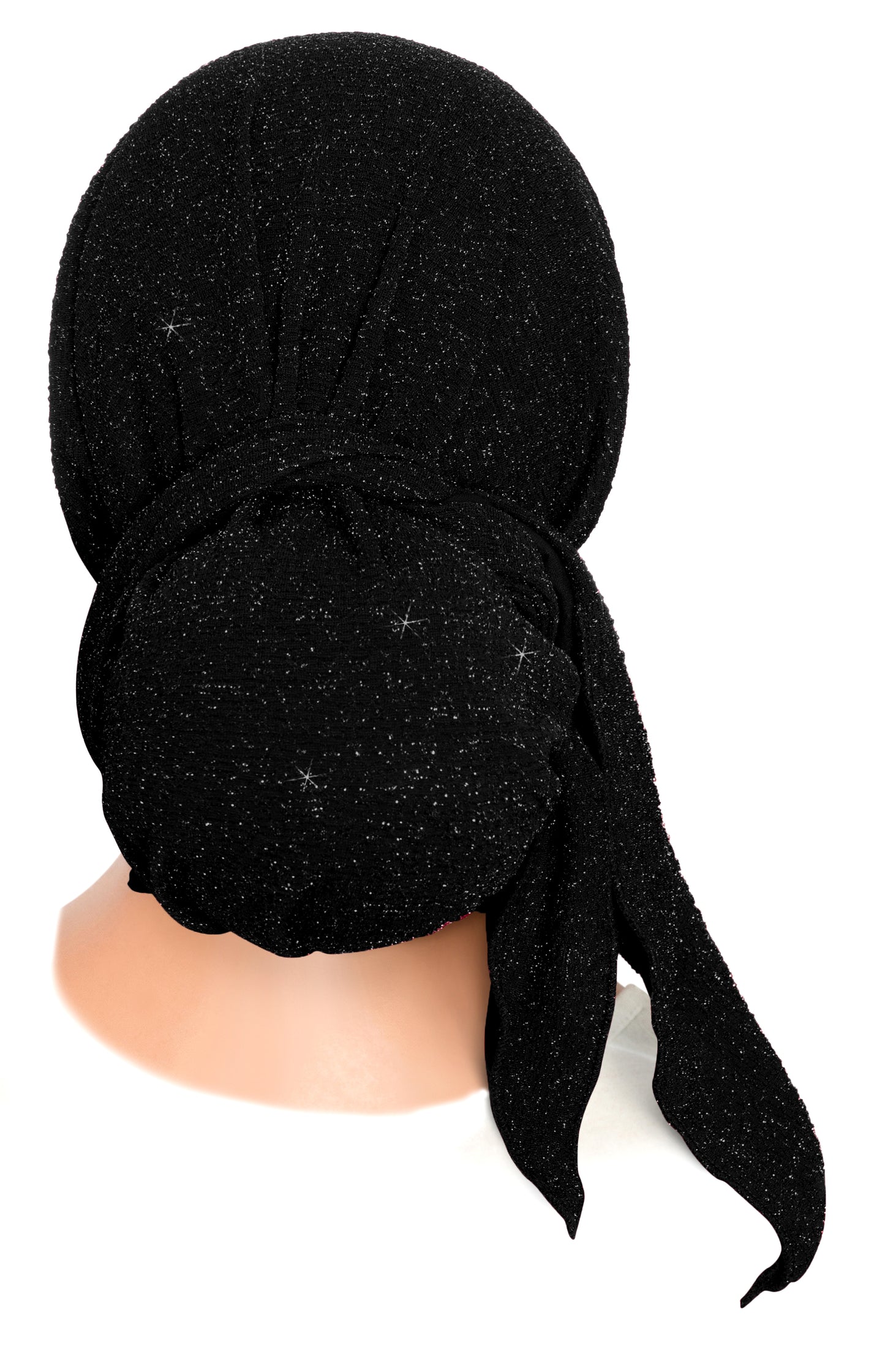 Long black headscarf with sparkles