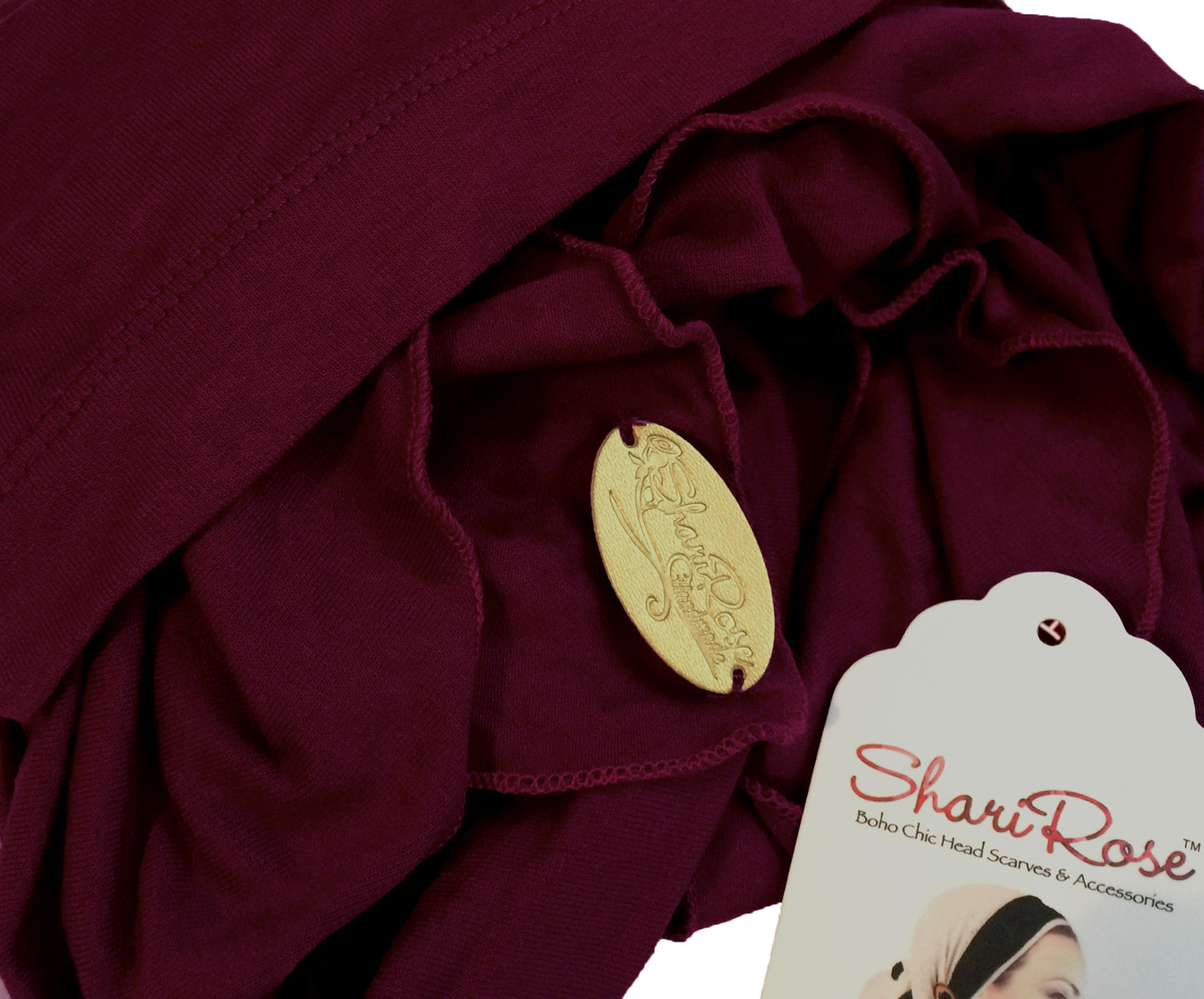 Cabernet soft cotton pre-tied headscarf
