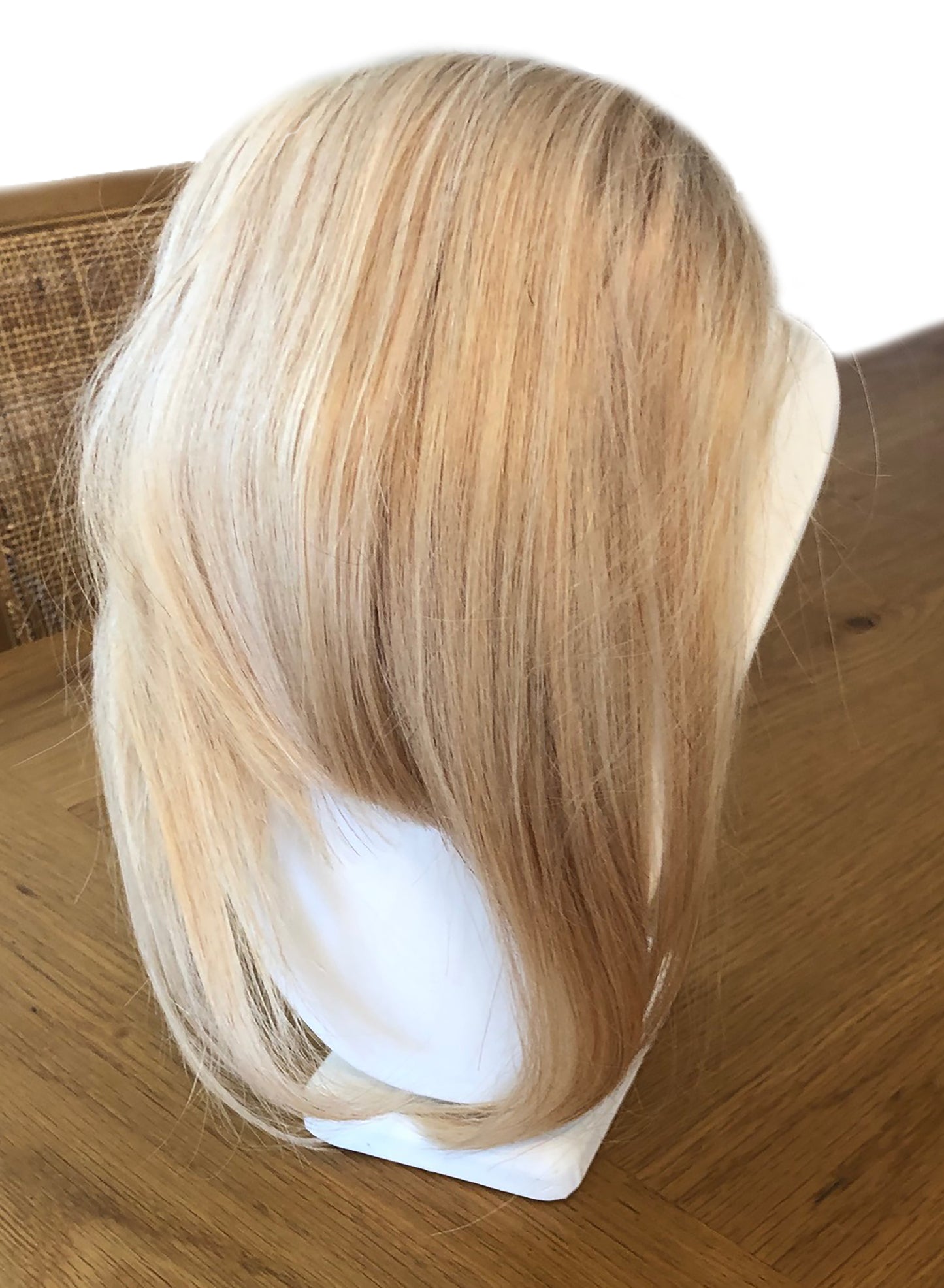 Clip in bangs hair extension mini wig 100% real human (blonde)