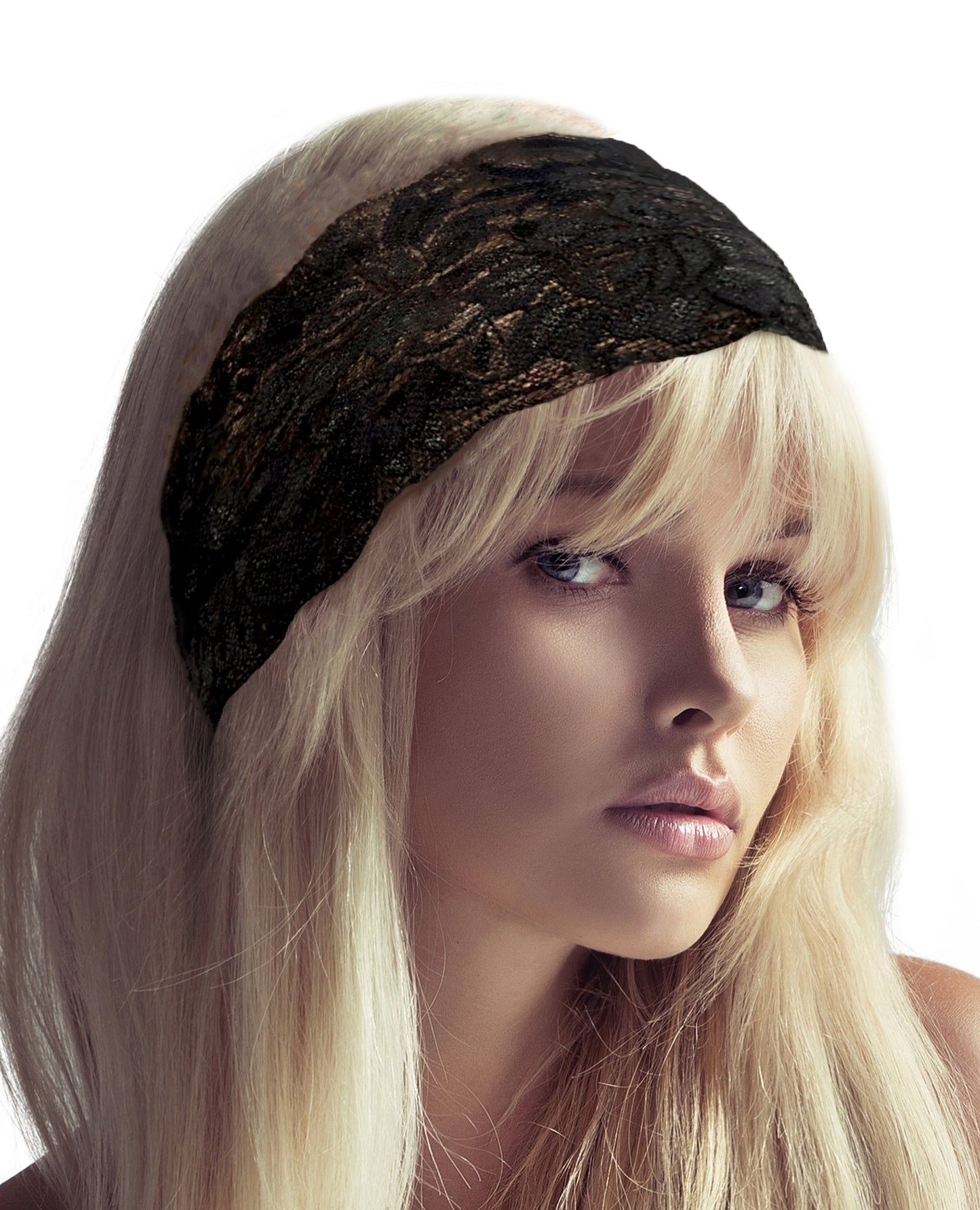 Everyday black floral lace headband