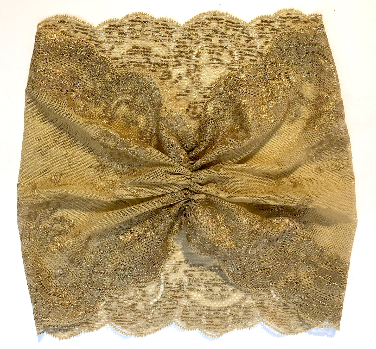 Gold vintage floral lace headband