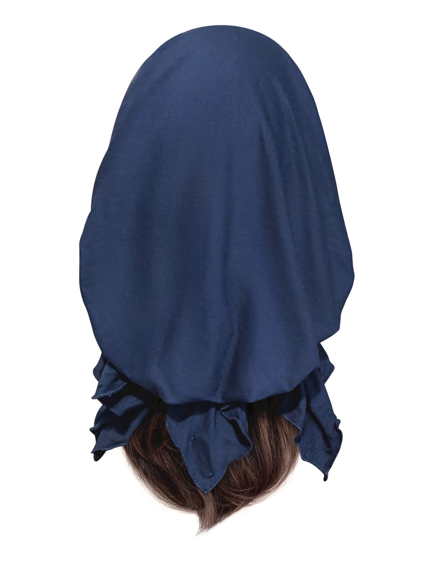 Navy periwinkle blue cotton headscarf