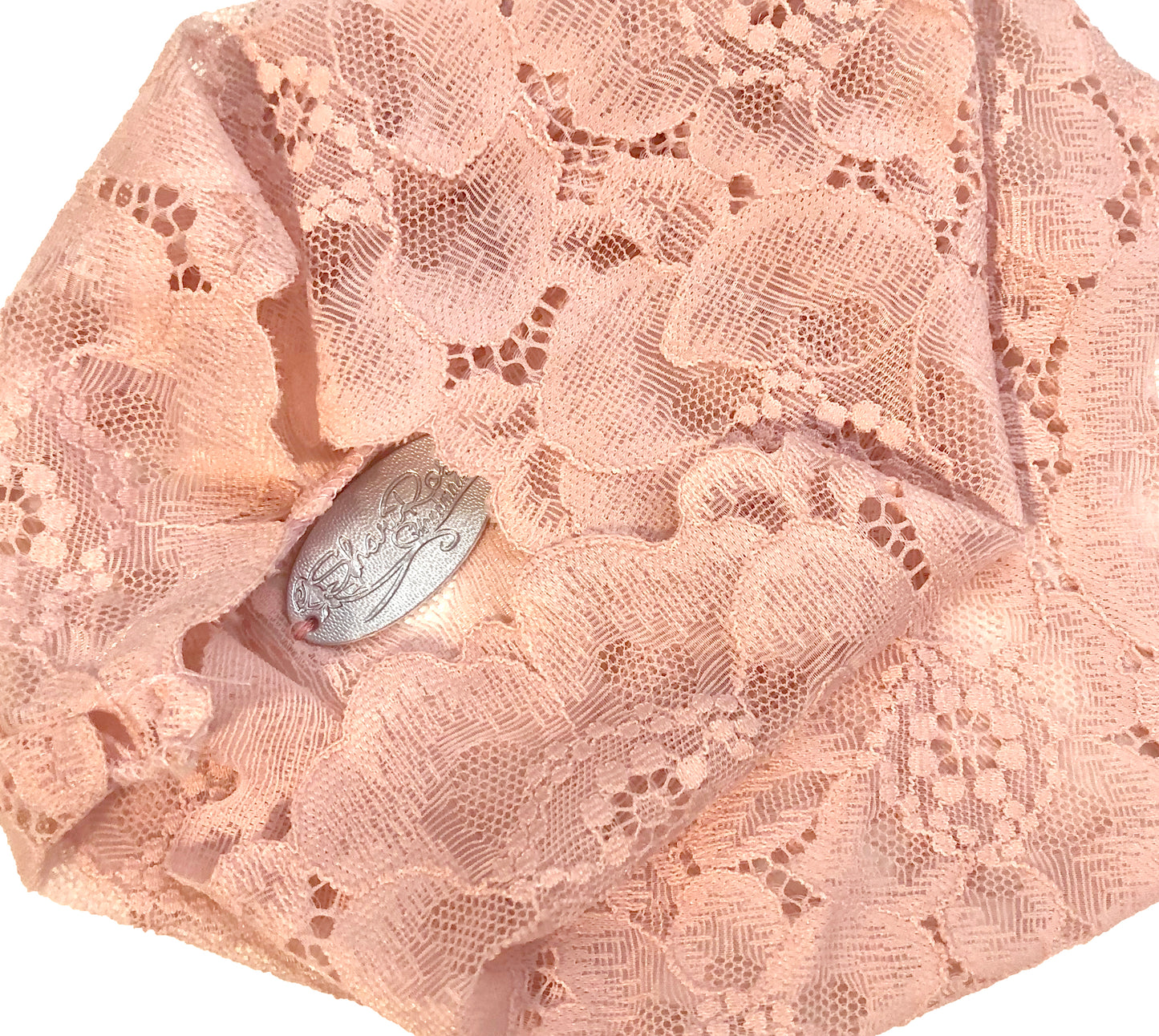 Pink lace headband flower girl