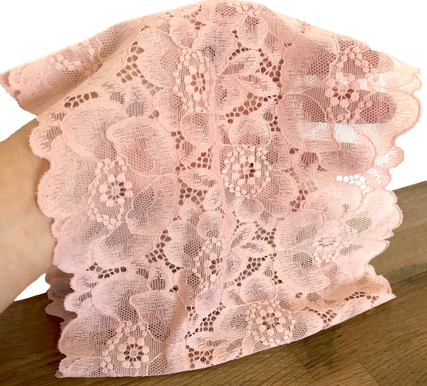 Pink lace headband flower girl