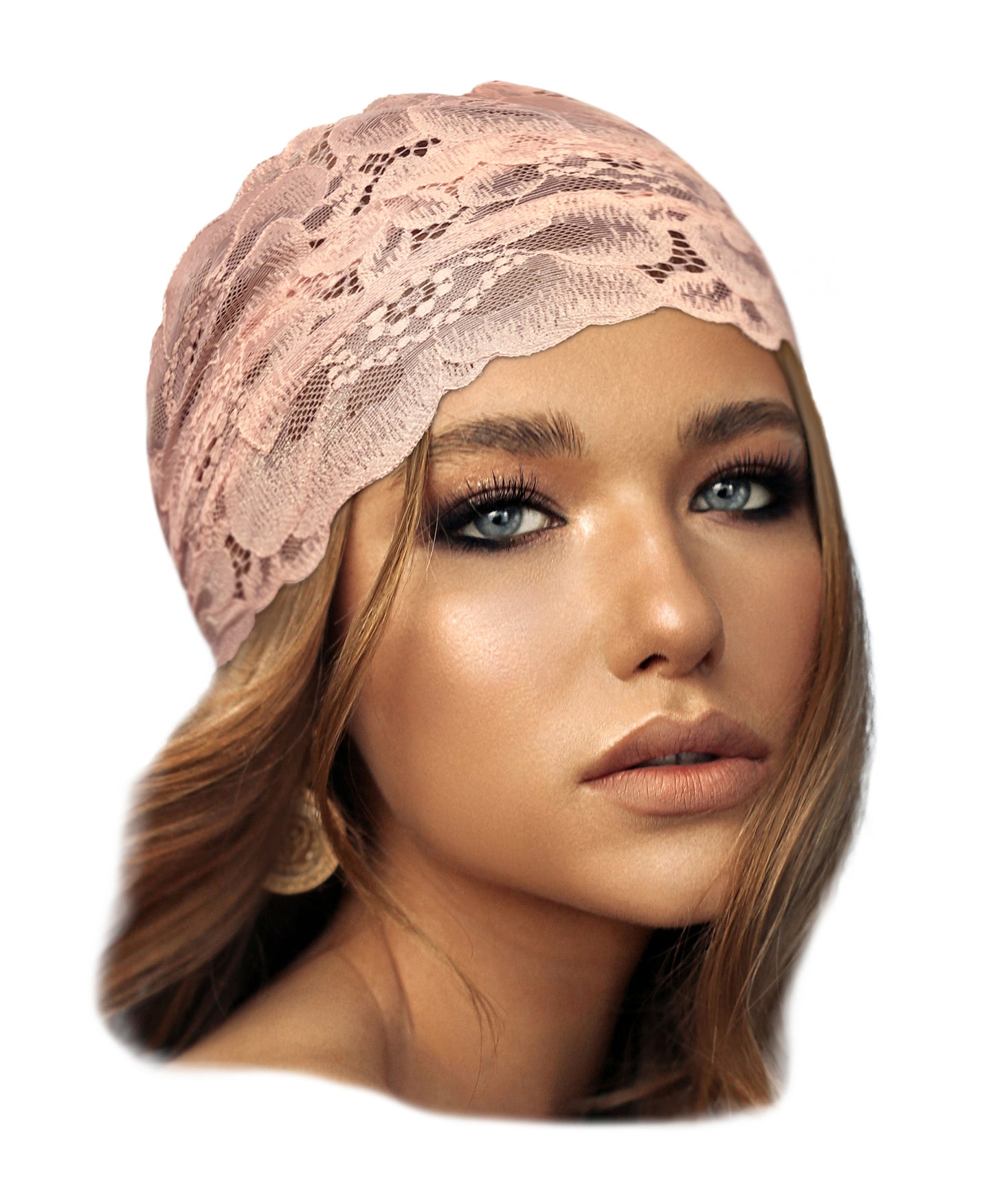 Pink lace headband flower girl