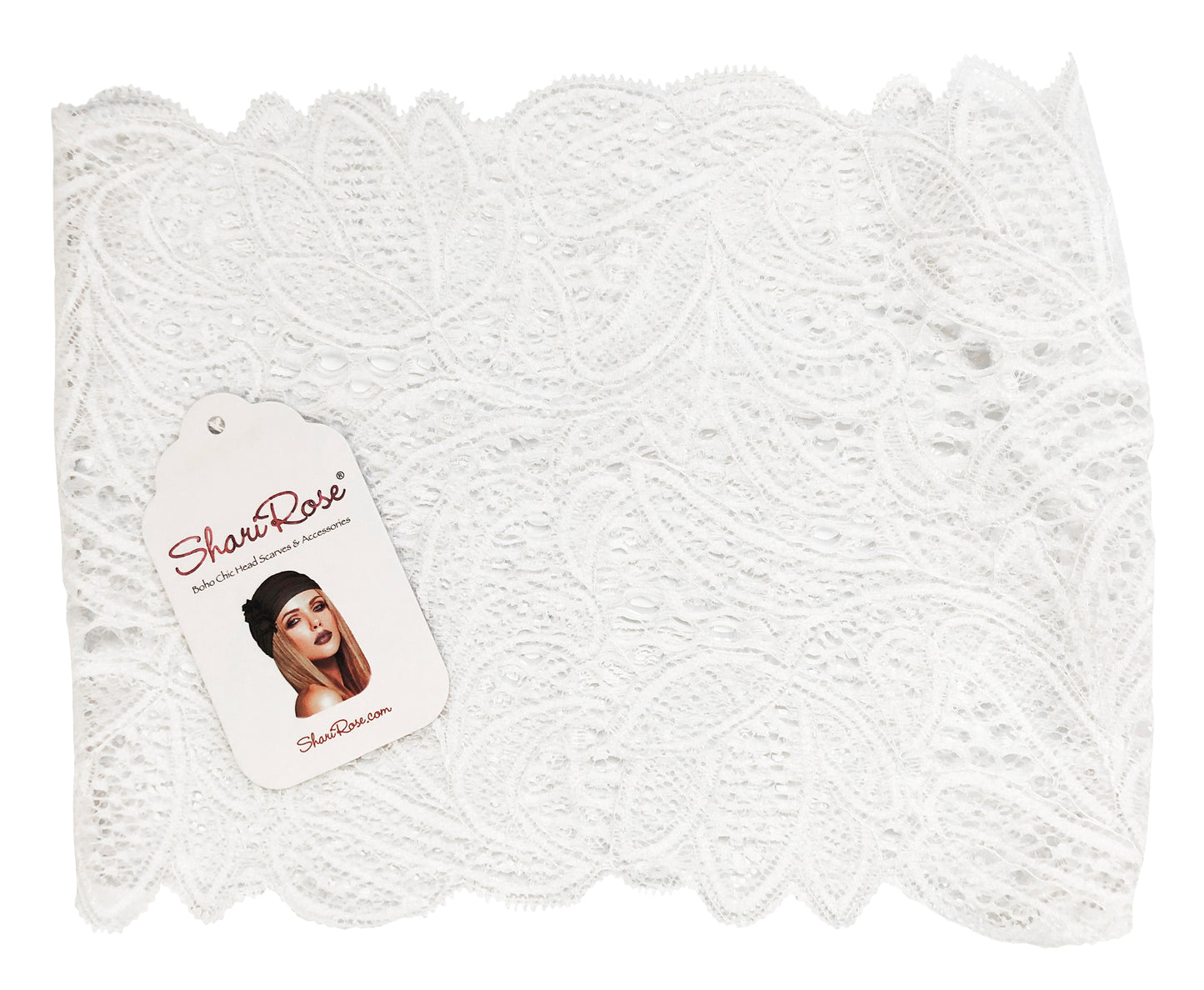 Stunning shabby chic white lacey headband