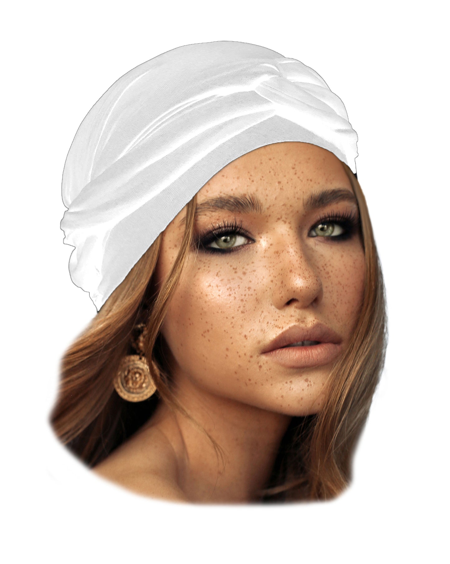 Long white pre-tied headscarf