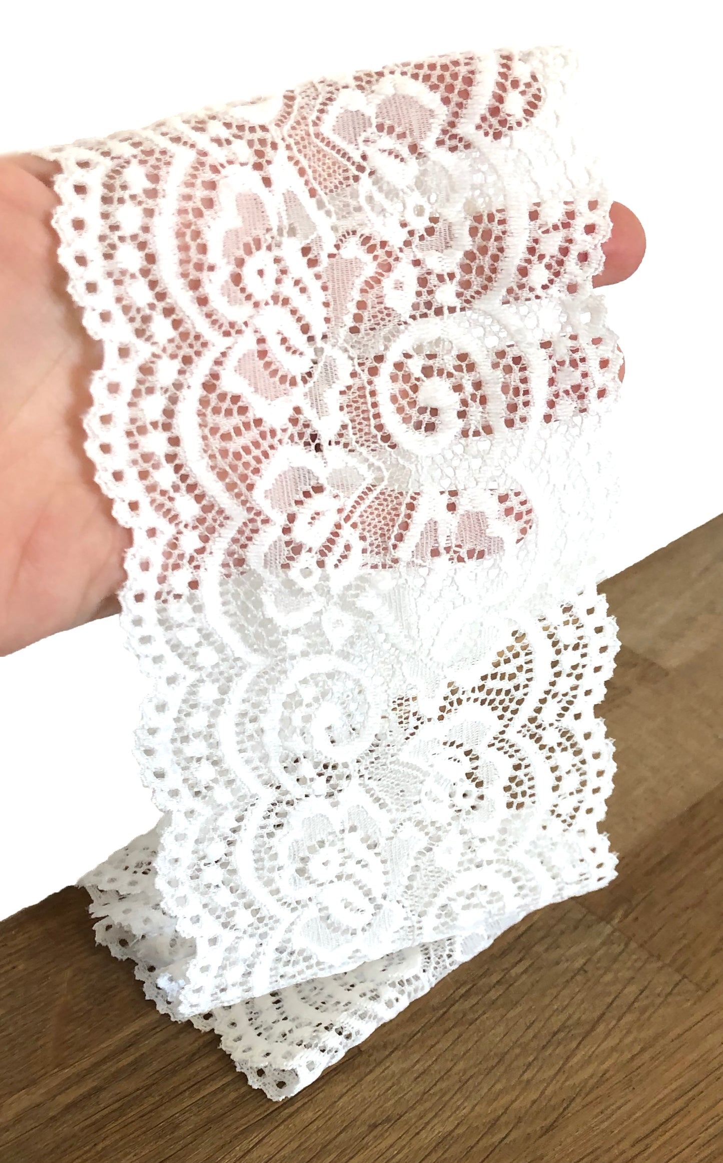 White vintage floral lace headband