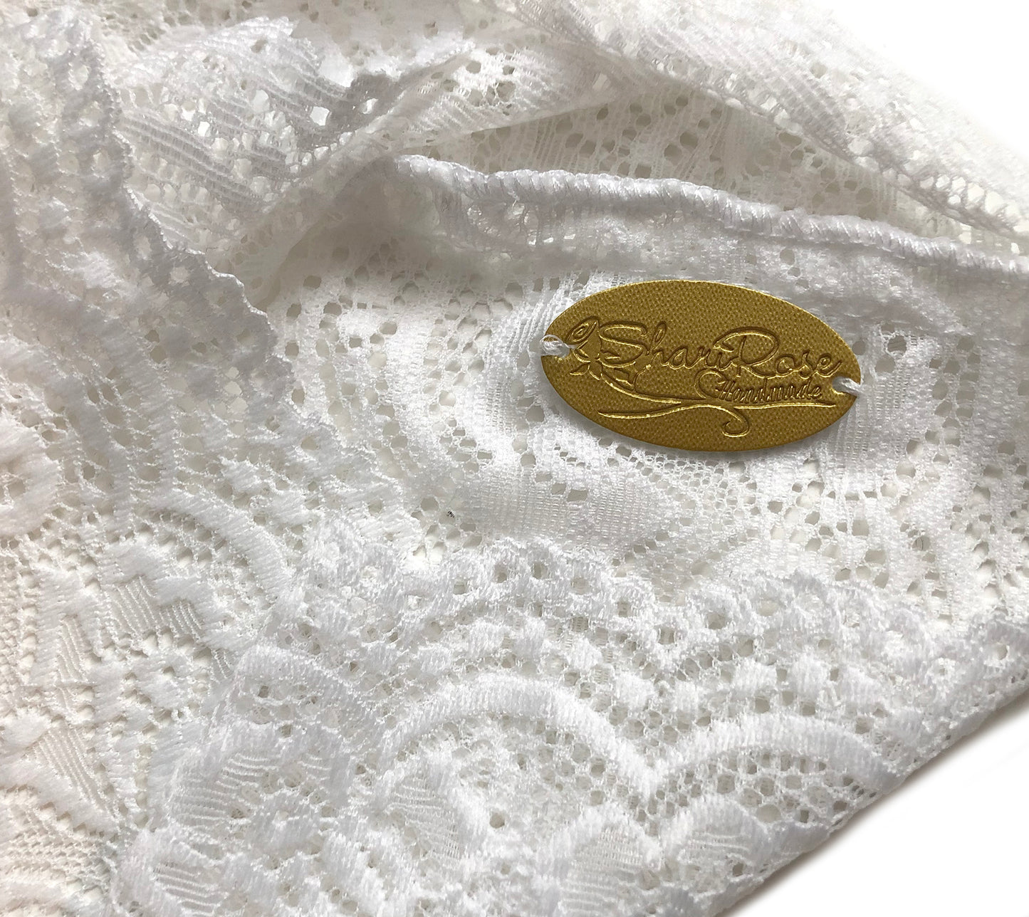 White vintage floral lace headband