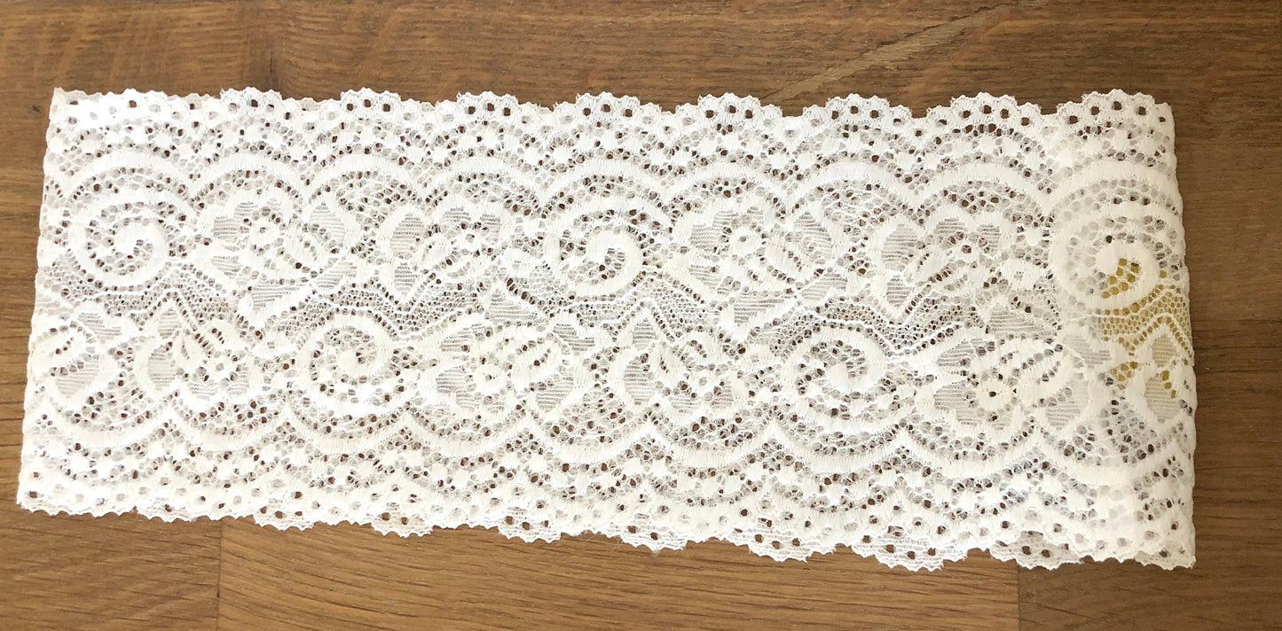 White vintage floral lace headband
