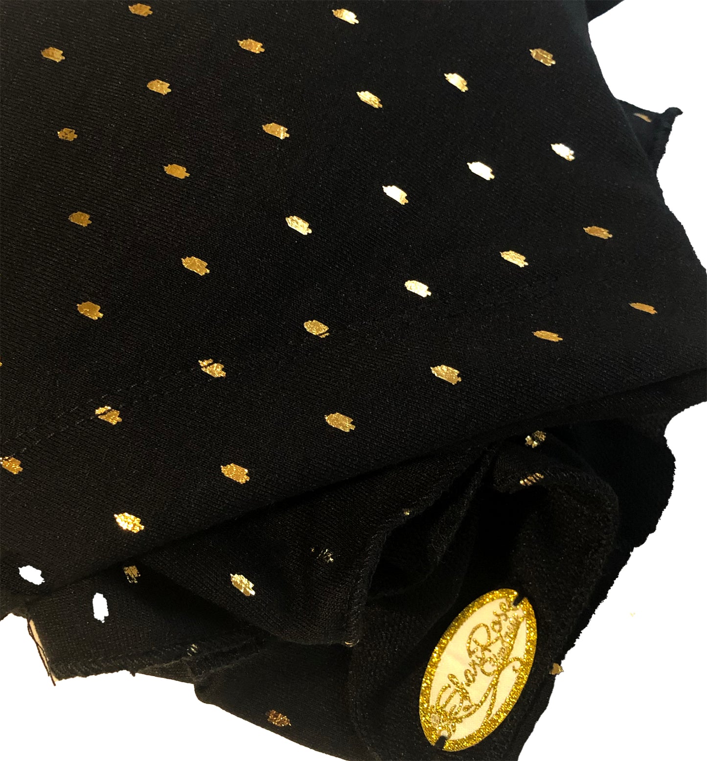 Black gold pre-tied headscarf sparkles