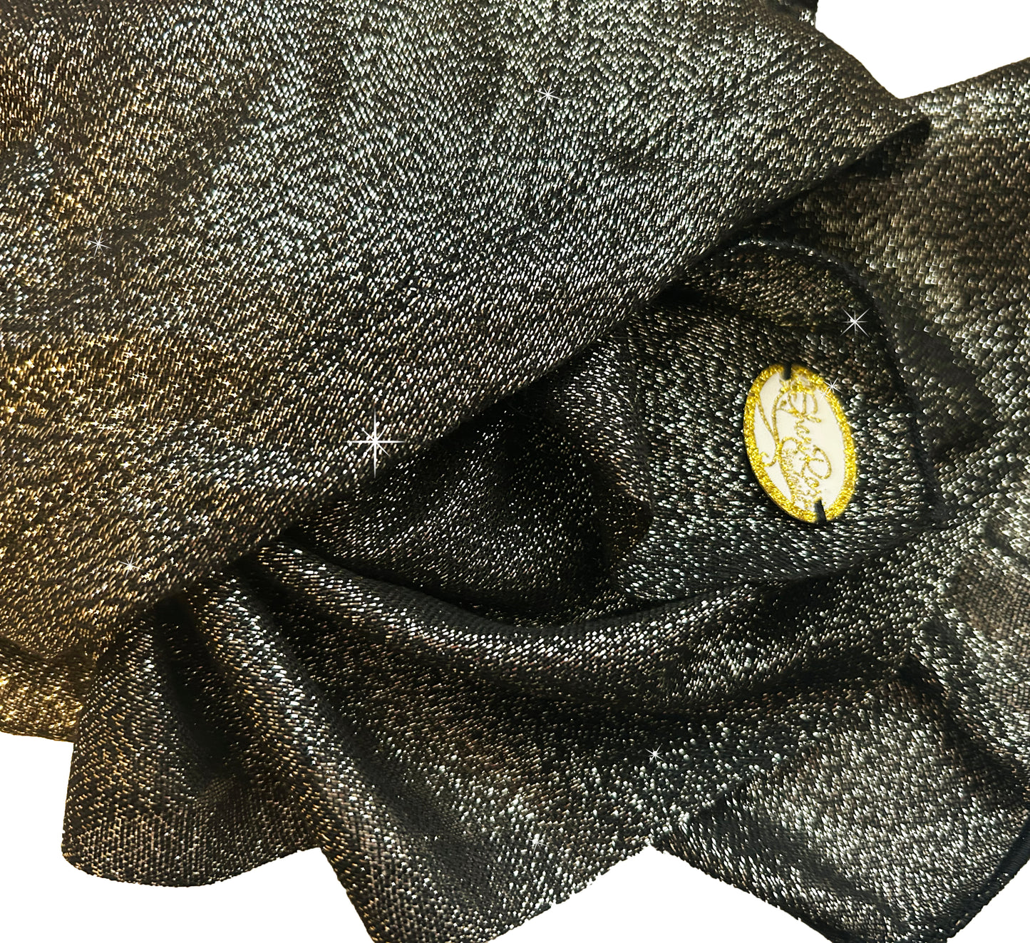 Black gold non slip headscarf sparkles