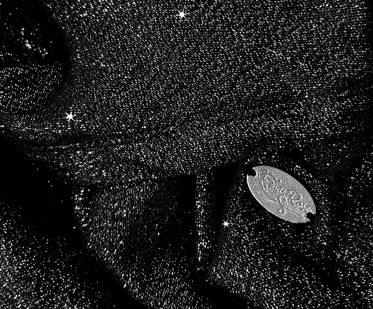 Black Silver Sparkle Non-Slip Pre-Tied Headscarf