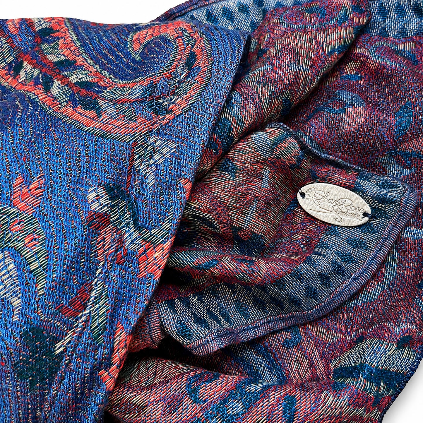 Blue paisley nonslip cashmere headscarf