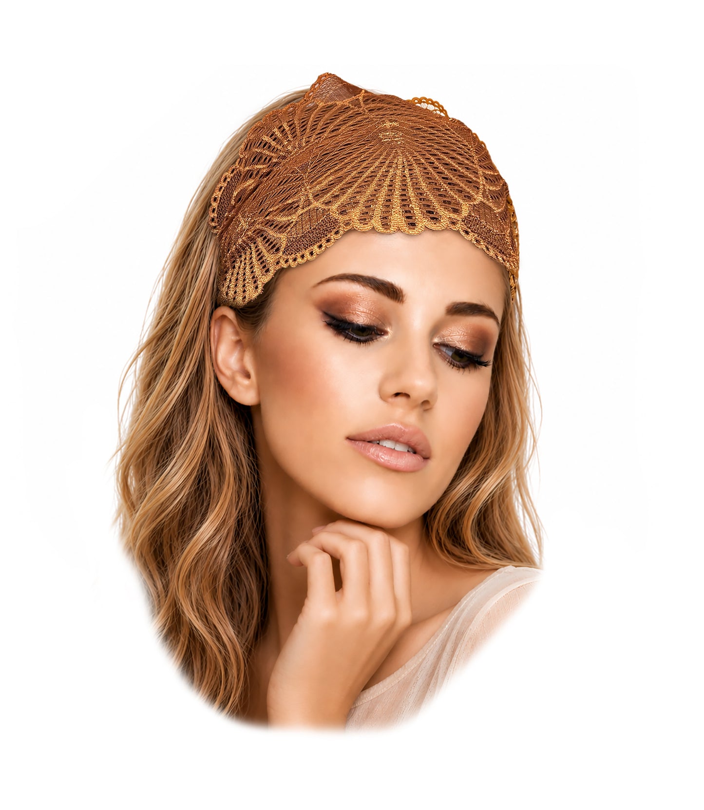 Light Brown Boho Lace Headband