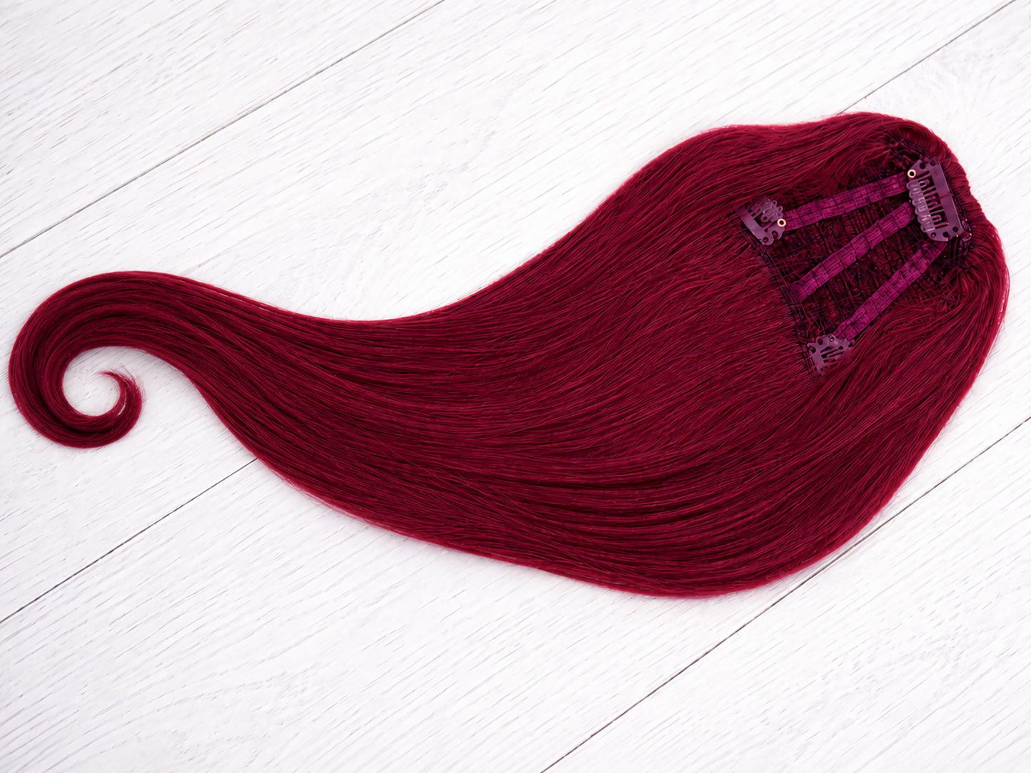 Burgundy 100% Human Hair Clip-In Bangs