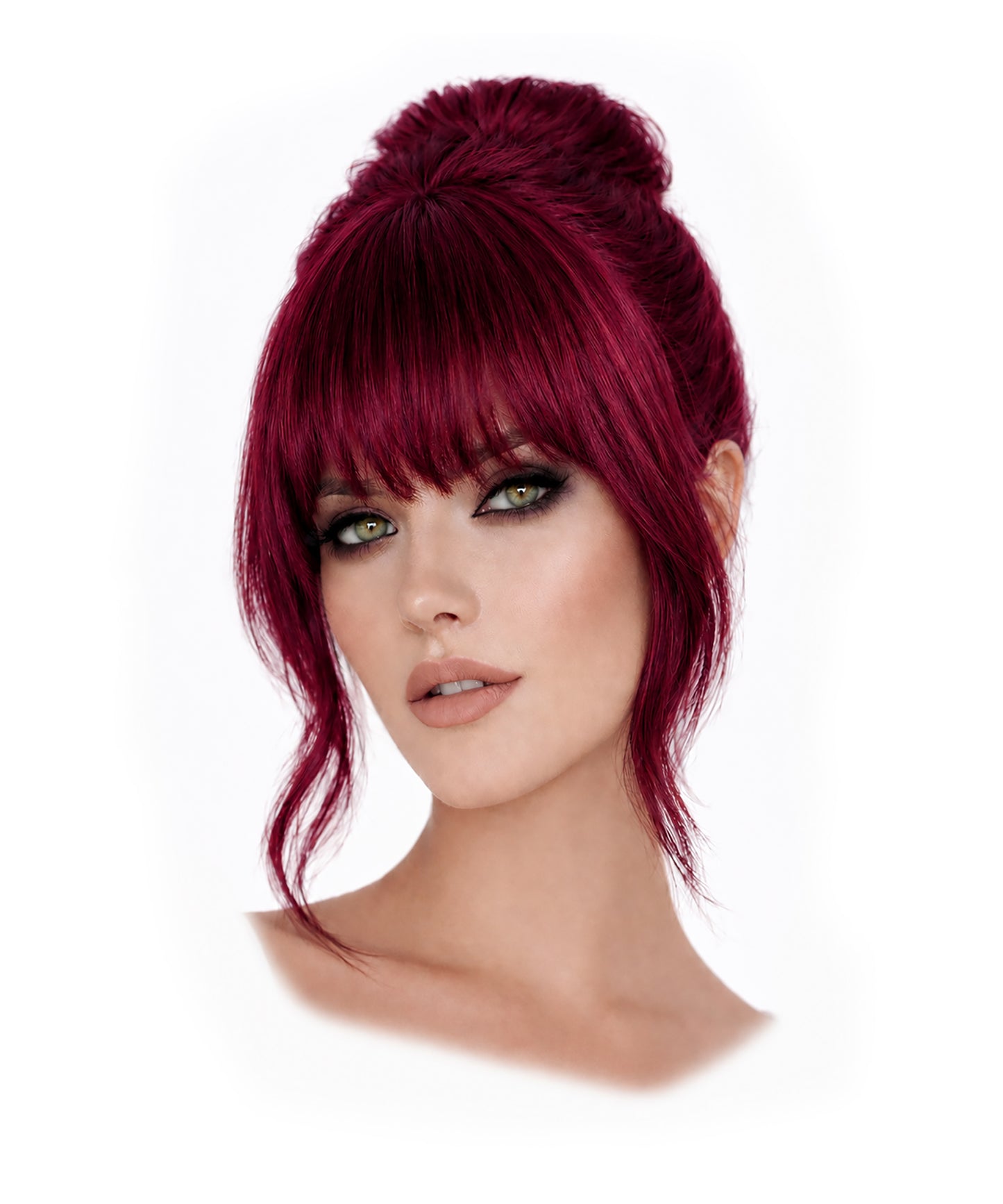 Burgundy 100% Human Hair Clip-In Bangs