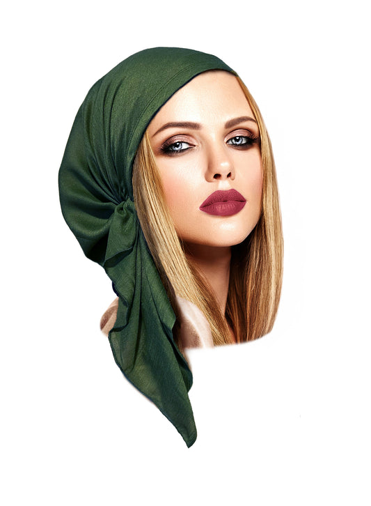 Forest green non slip headscarf