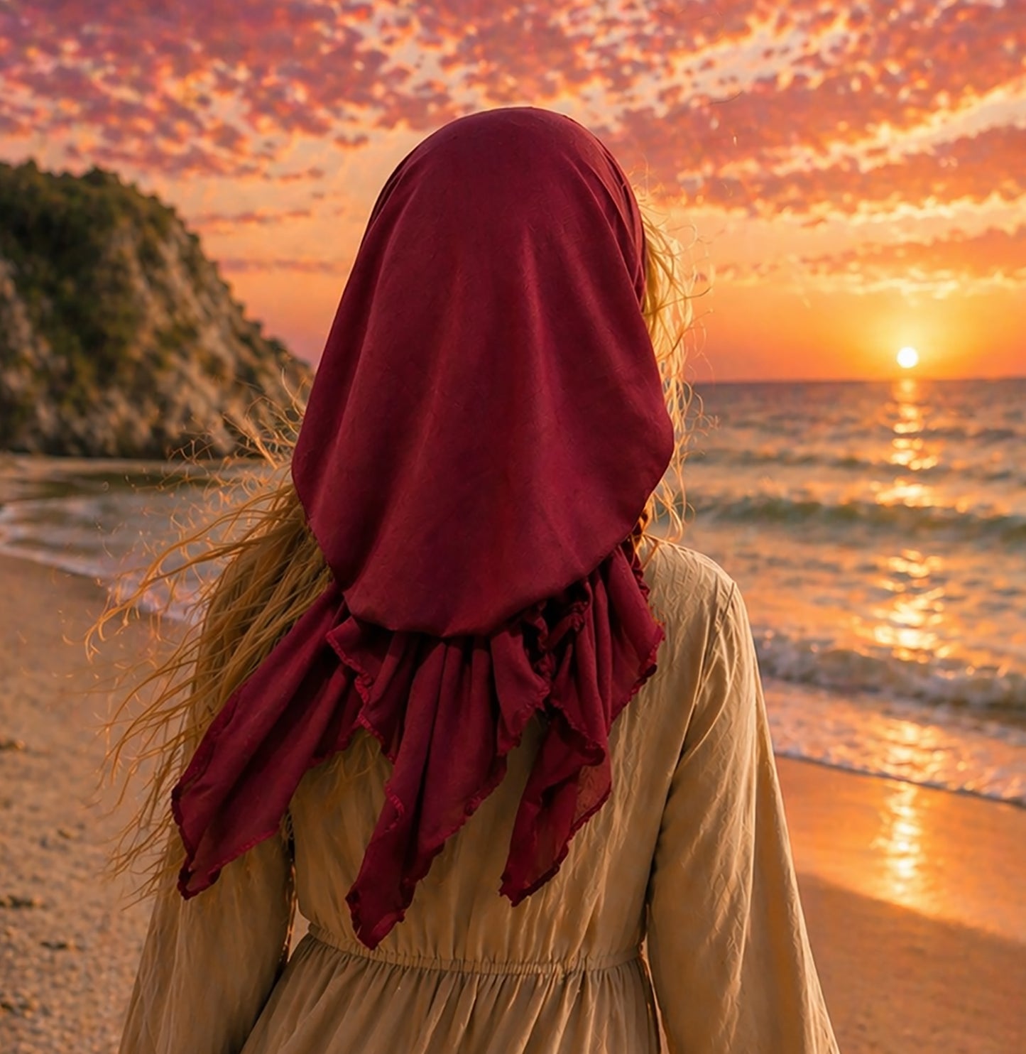 Fuchsia soft cotton non slip headscarf