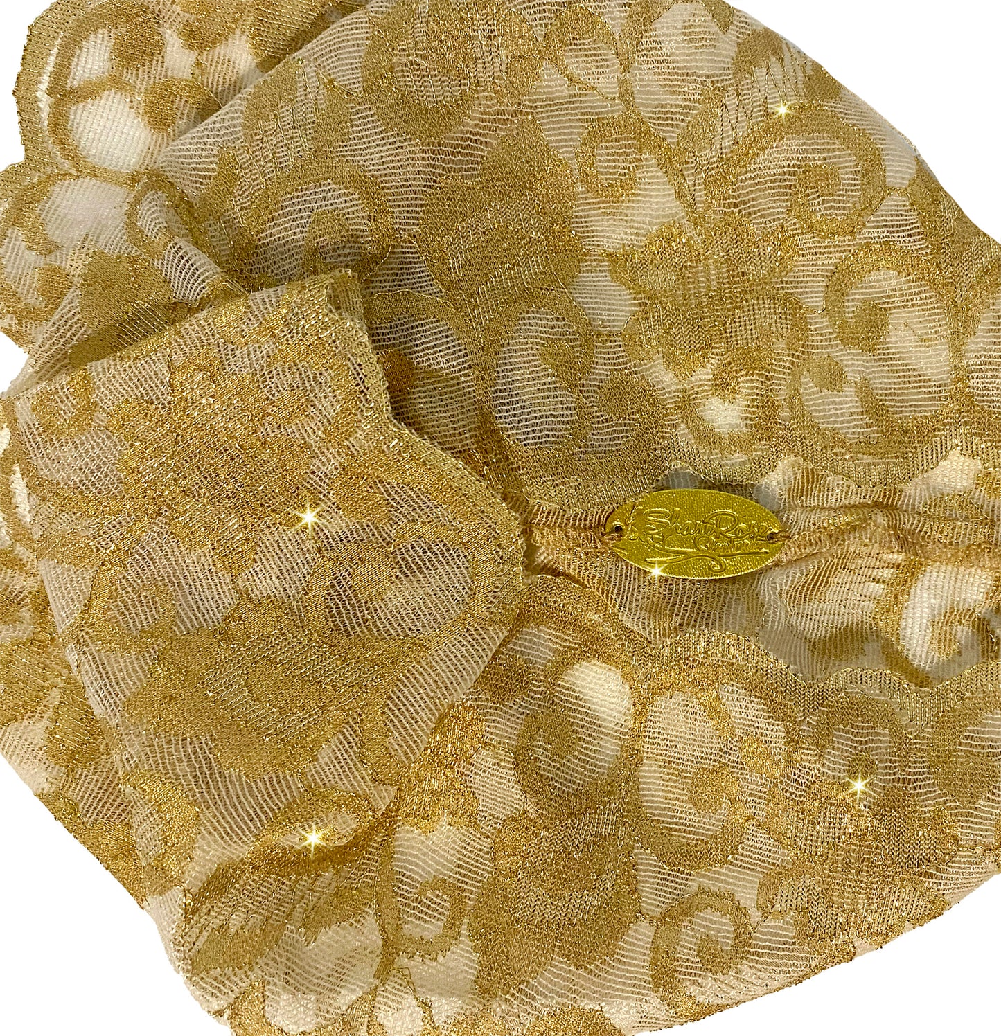 Gold sparkly shimmer lace headband